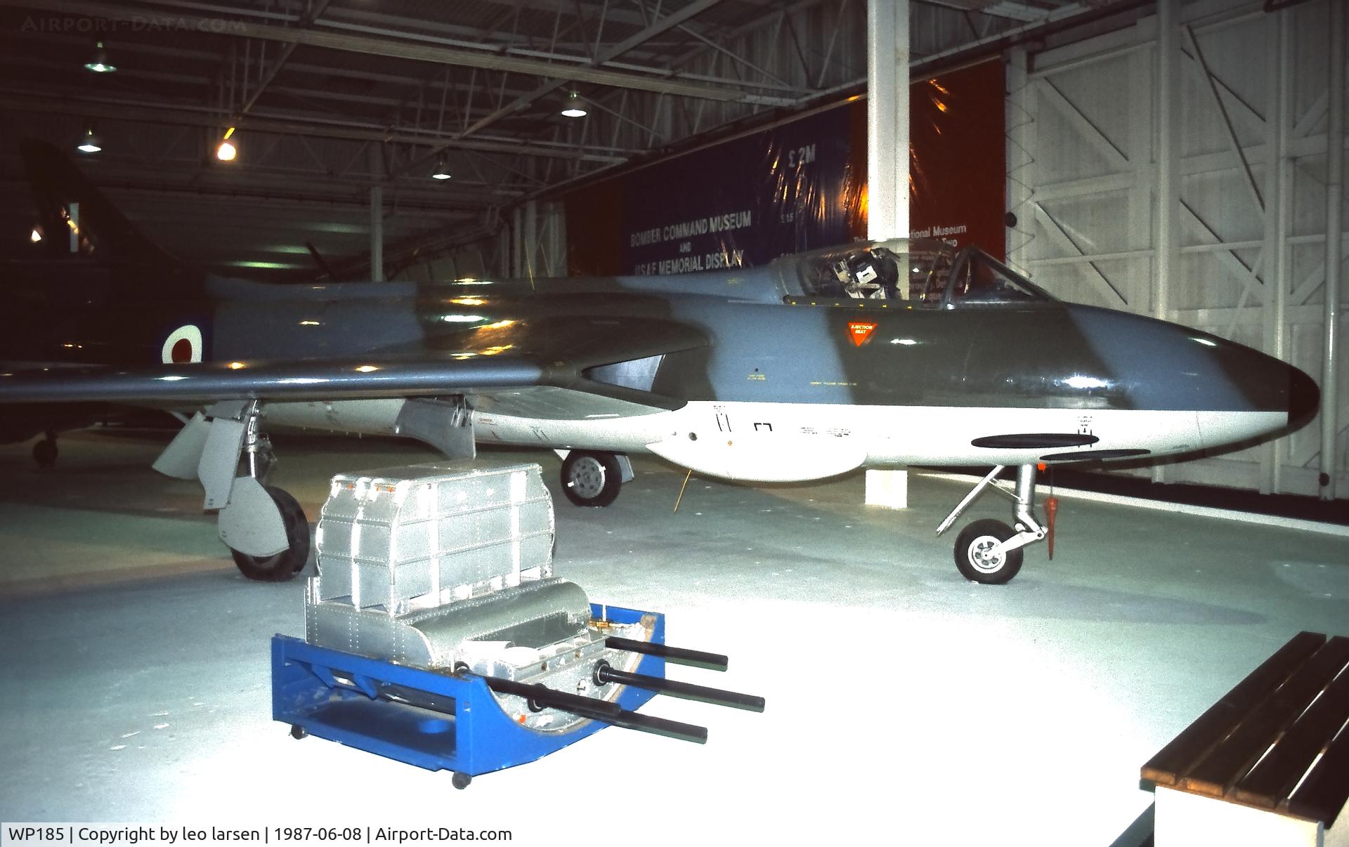 WP185, 1955 Hawker Hunter F.5 C/N S4/U/3036, RAF Museum Hendon 8.6.1987
