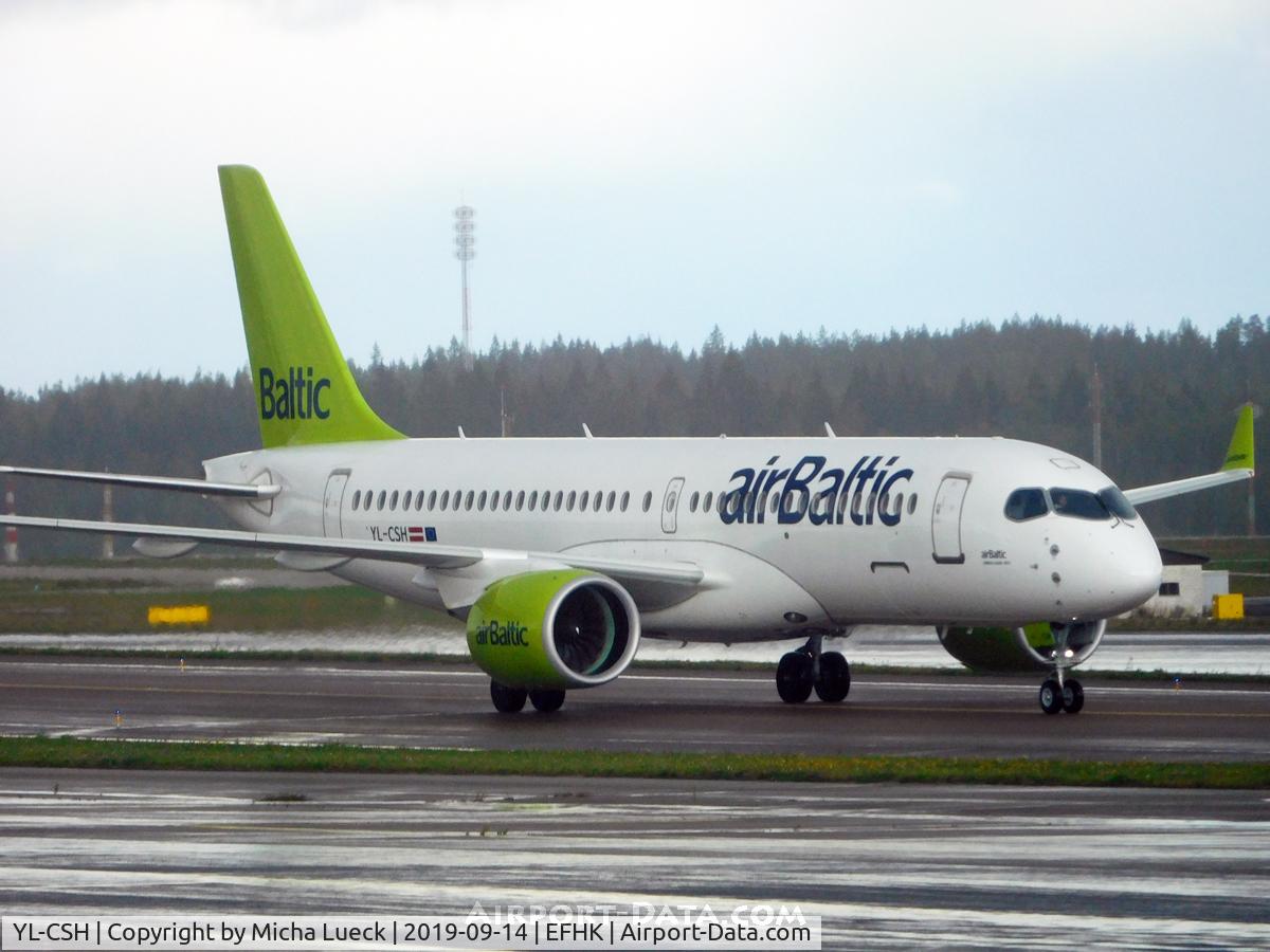 YL-CSH, 2017 Airbus A220-300 C/N 55016, At Vantaa