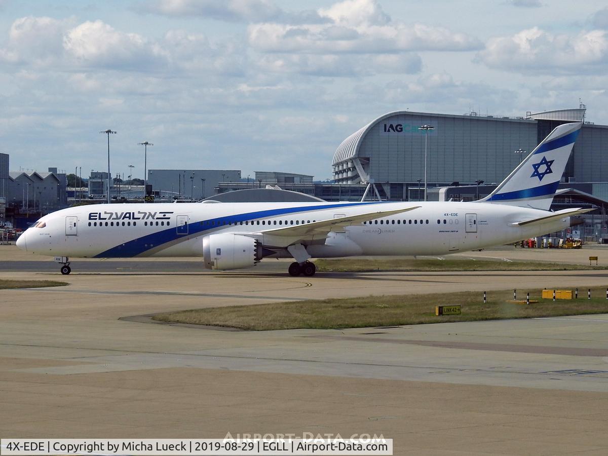 4X-EDE, 2018 Boeing 787-9 Dreamliner C/N 63393, At Heathrow