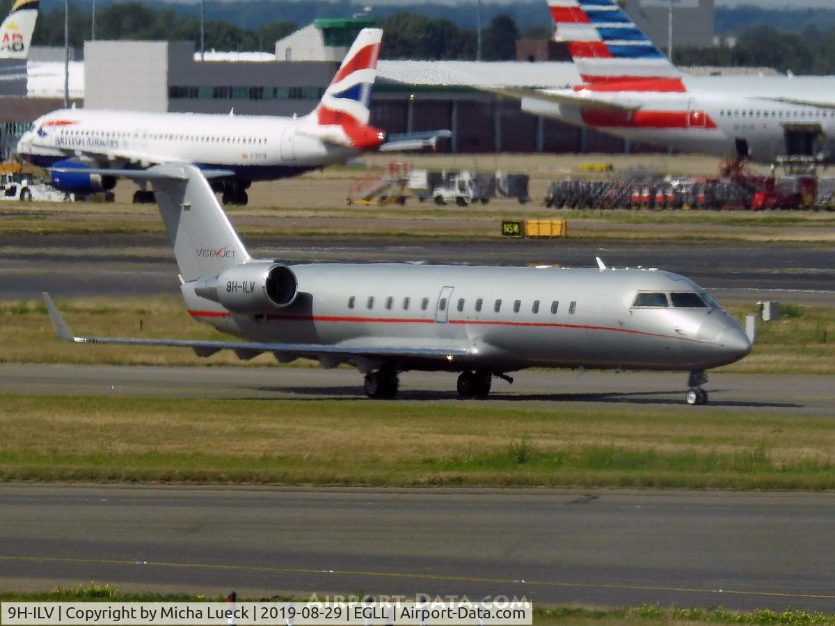9H-ILV, 2008 Bombardier Challenger 850 (CL-600-2B19) C/N 8082, At Heathrow