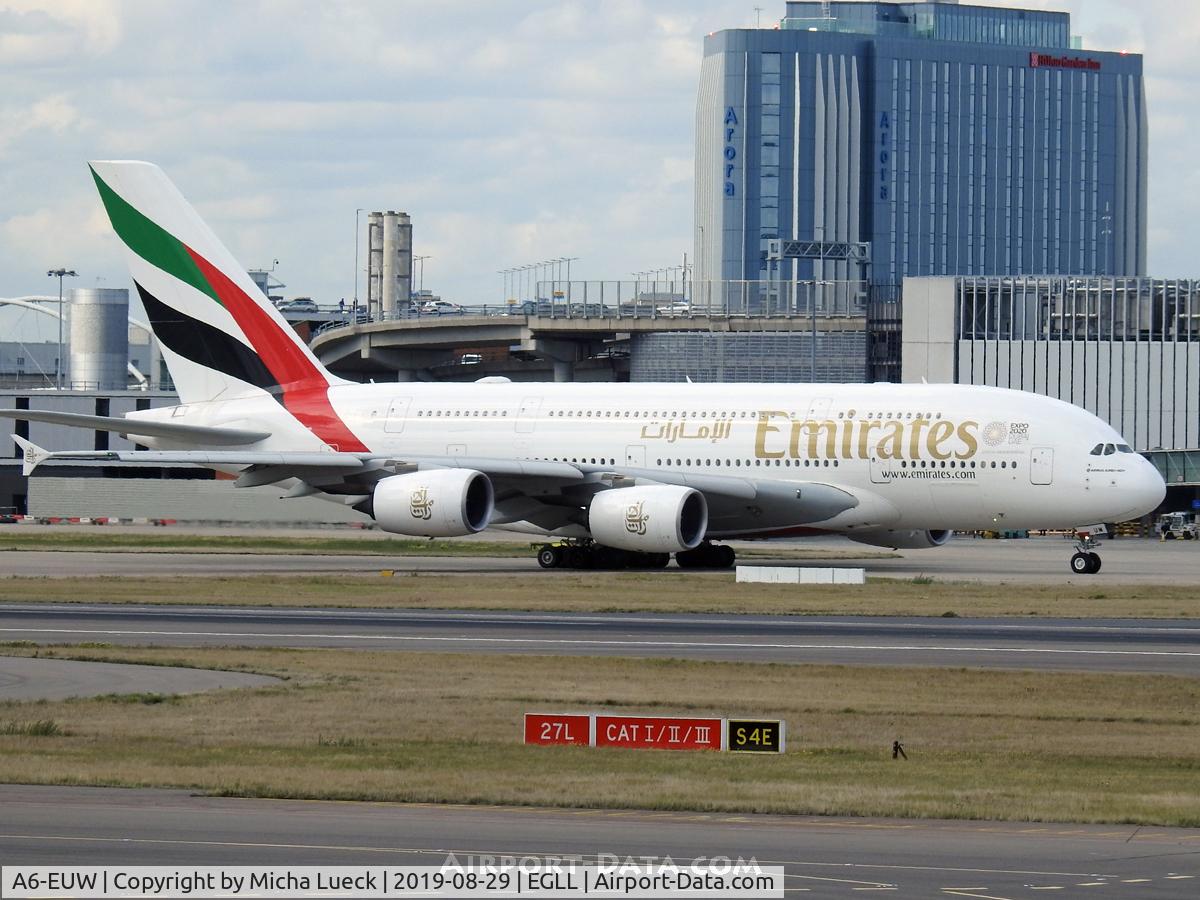 A6-EUW, 2017 Airbus A380-842 C/N 240, At Heathrow