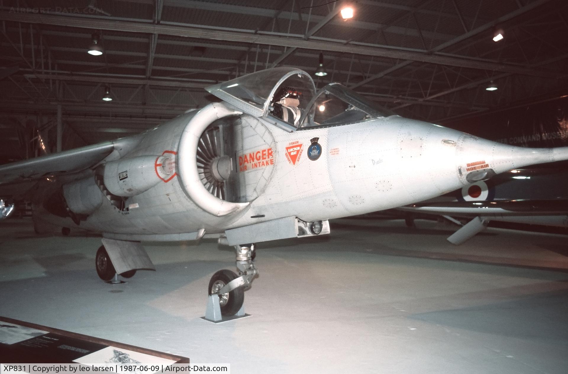 XP831, 1961 Hawker Siddeley P.1127 C/N P-01, RAF Museum Hendon 9.6.1987