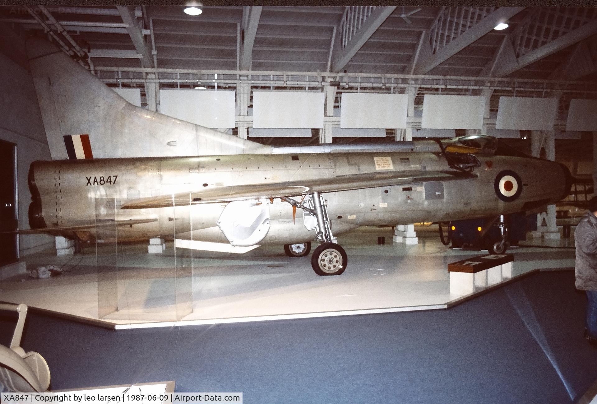 XA847, 1957 English Electric P.1B C/N 95004, RAF Museum Hendon 9,6,1987