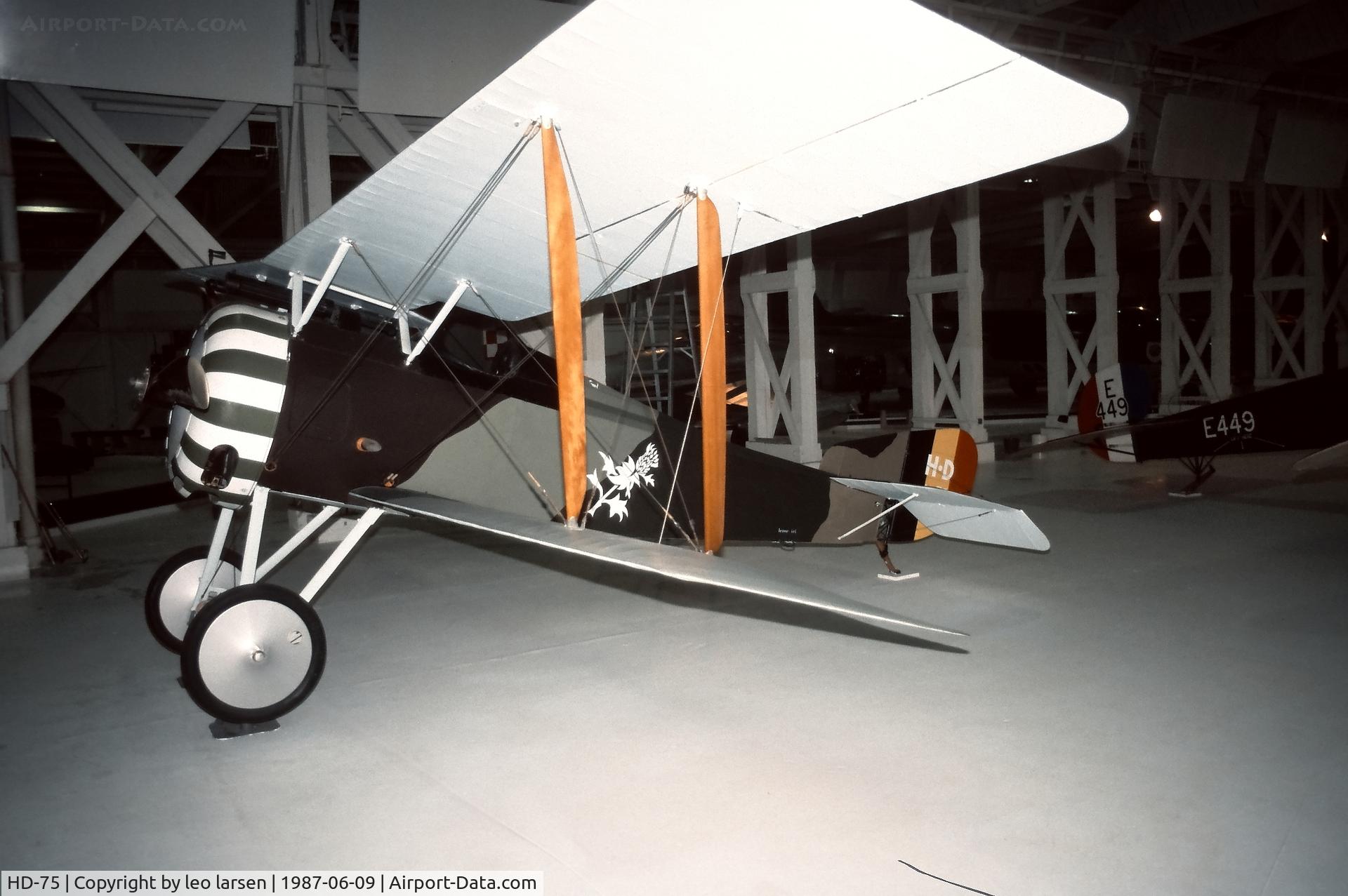 HD-75, 1917 Hanriot HD-1 C/N Not found HD-75, RAF Museum Hendon 9.6.1987