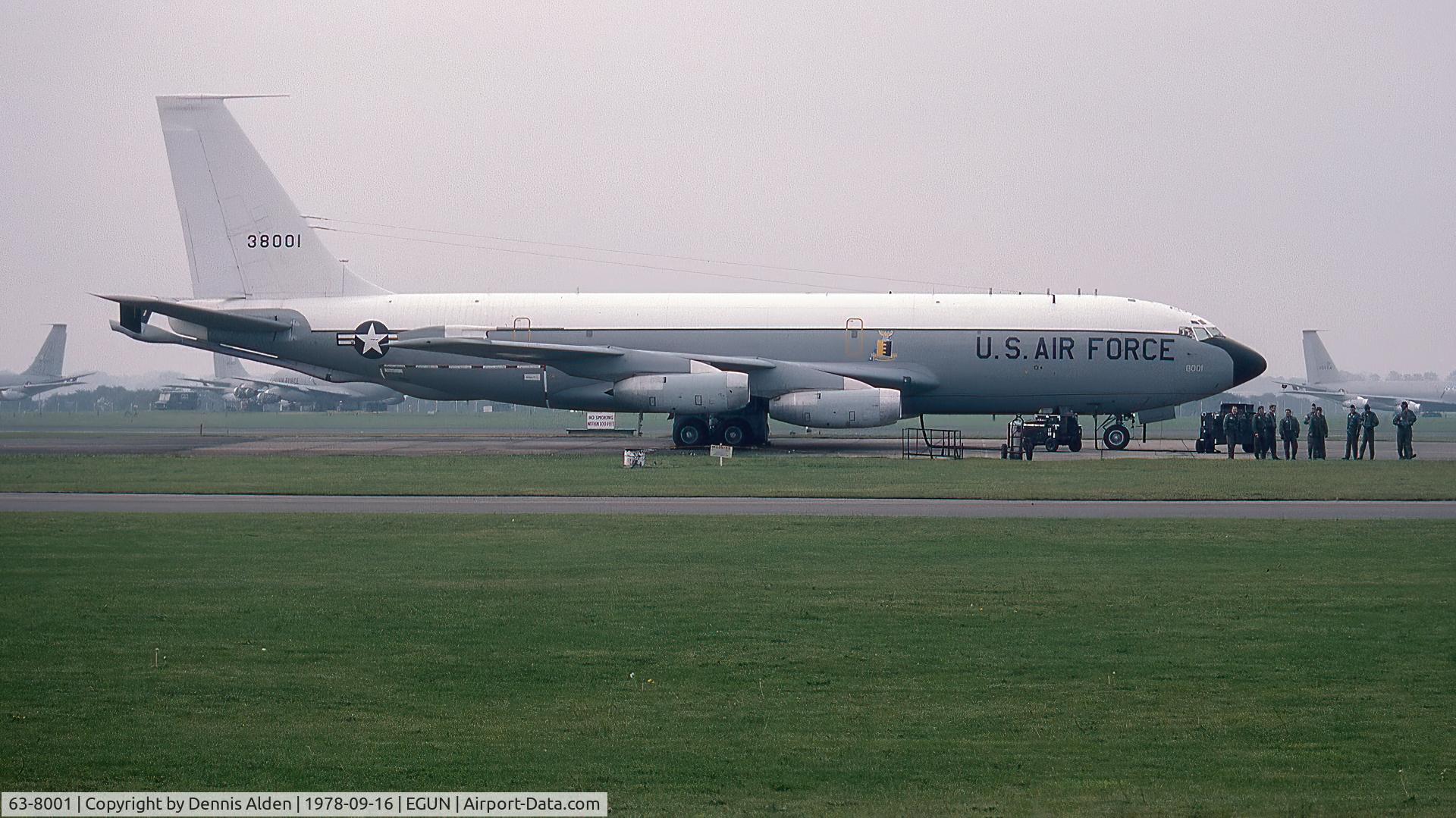 63-8001, 1963 Boeing EC-135G C/N 18618, Visiting RAF Mildenhall 16th September 1978