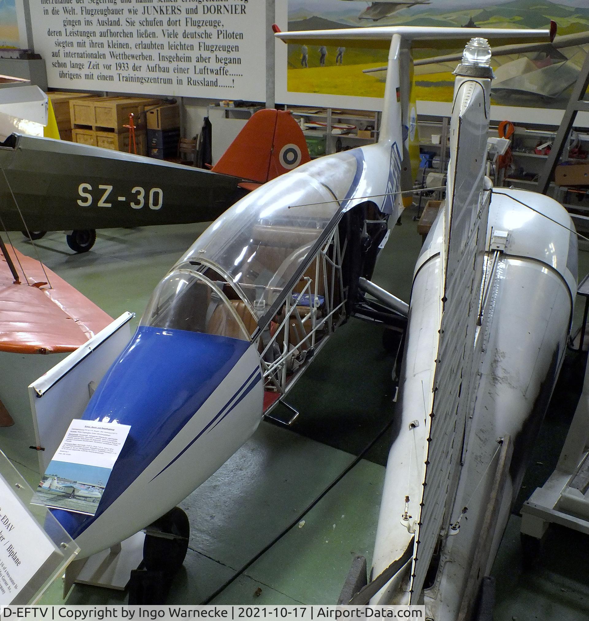 D-EFTV, 1965 Rhein Flugzeugbau / Aeroclub Essen RW3-P75 Multoplan C/N 023/AB-601, Rhein-Flugzeugbau (Fischer) / Aeroclub Essen RW3-P75 Multoplan (wings dismounted) awaiting restoration at the Luftfahrtmuseum Laatzen, Laatzen (Hannover)