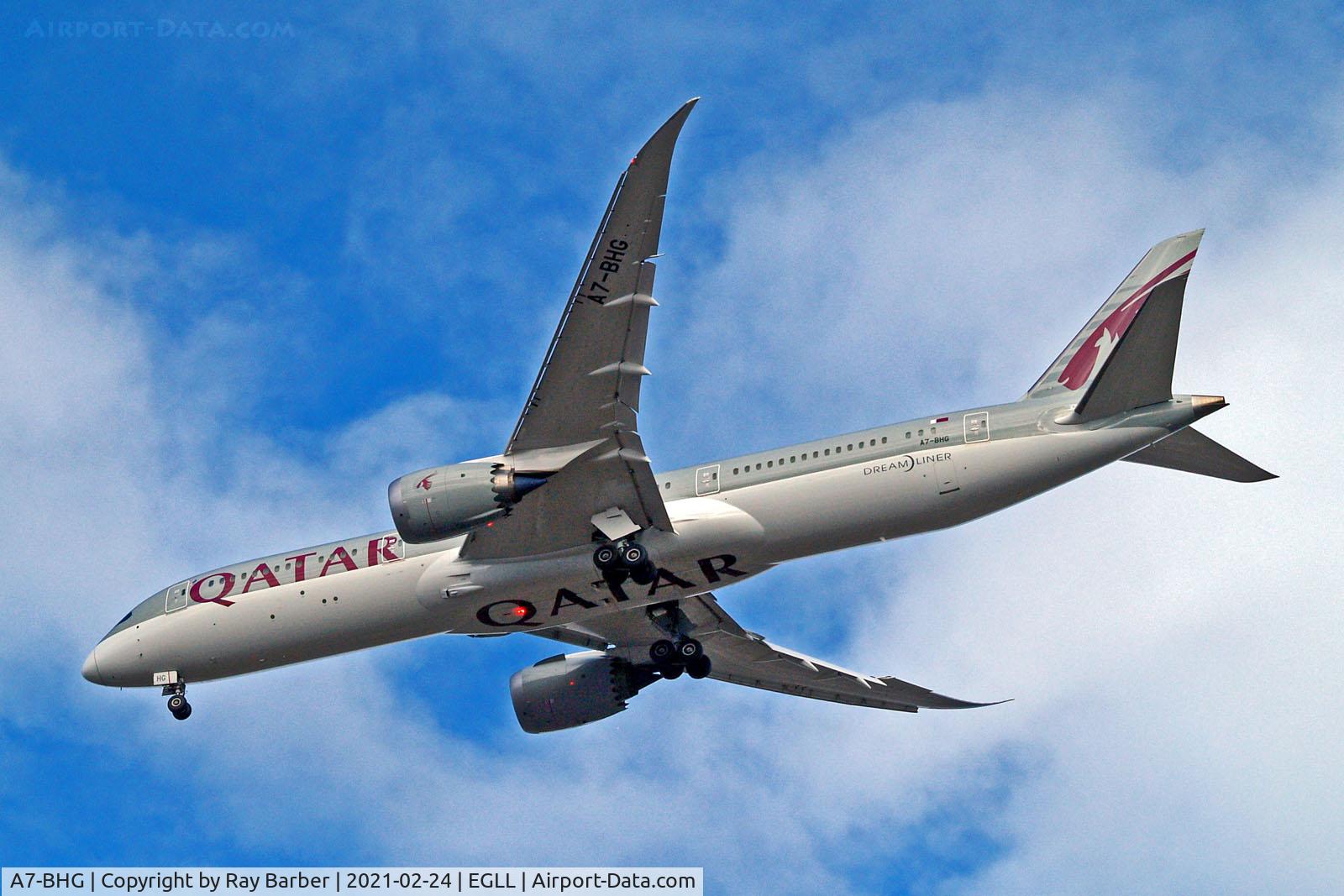 A7-BHG, 2019 Boeing 787-9 Dreamliner Dreamliner C/N 64211, A7-BHG   Boeing 787-9 Dreamliner [64211] (Qatar Airways) Home~G 24/02/2021