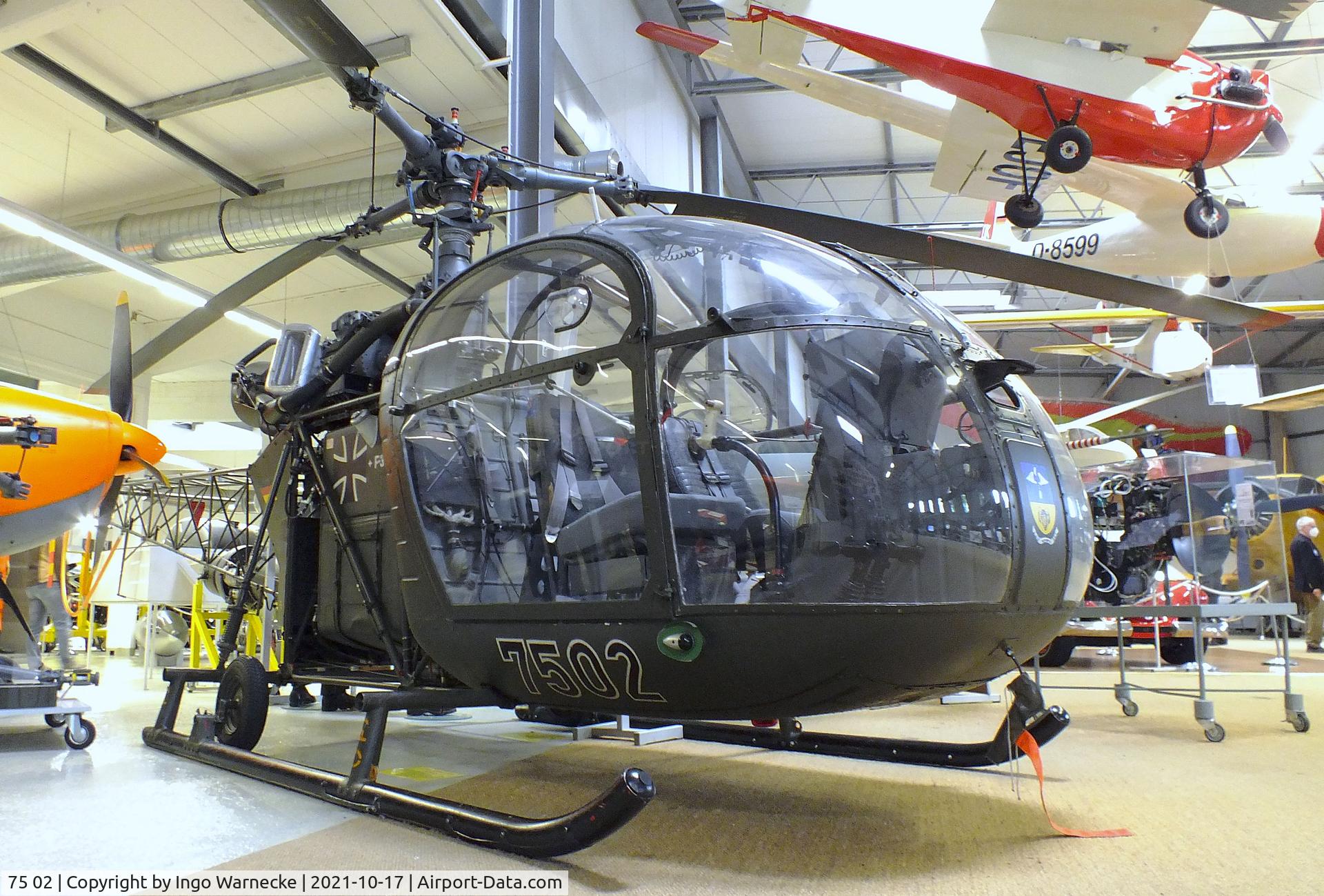 75 02, Sud SE-3130 Alouette II C/N 1180, Sud Aviation SE.3130 Alouette II at the Luftfahrtmuseum Laatzen, Laatzen (Hannover)