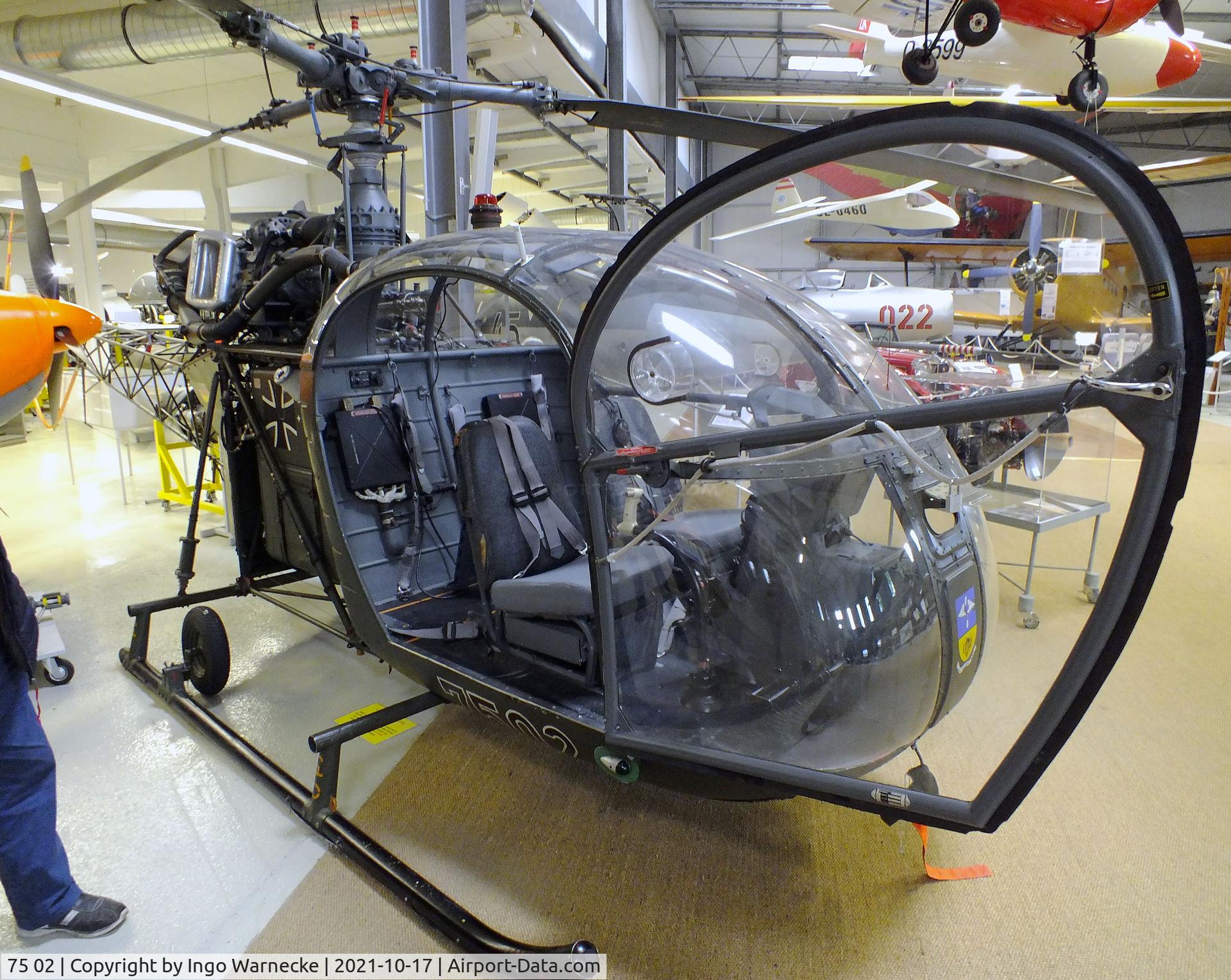 75 02, Sud SE-3130 Alouette II C/N 1180, Sud Aviation SE.3130 Alouette II at the Luftfahrtmuseum Laatzen, Laatzen (Hannover)