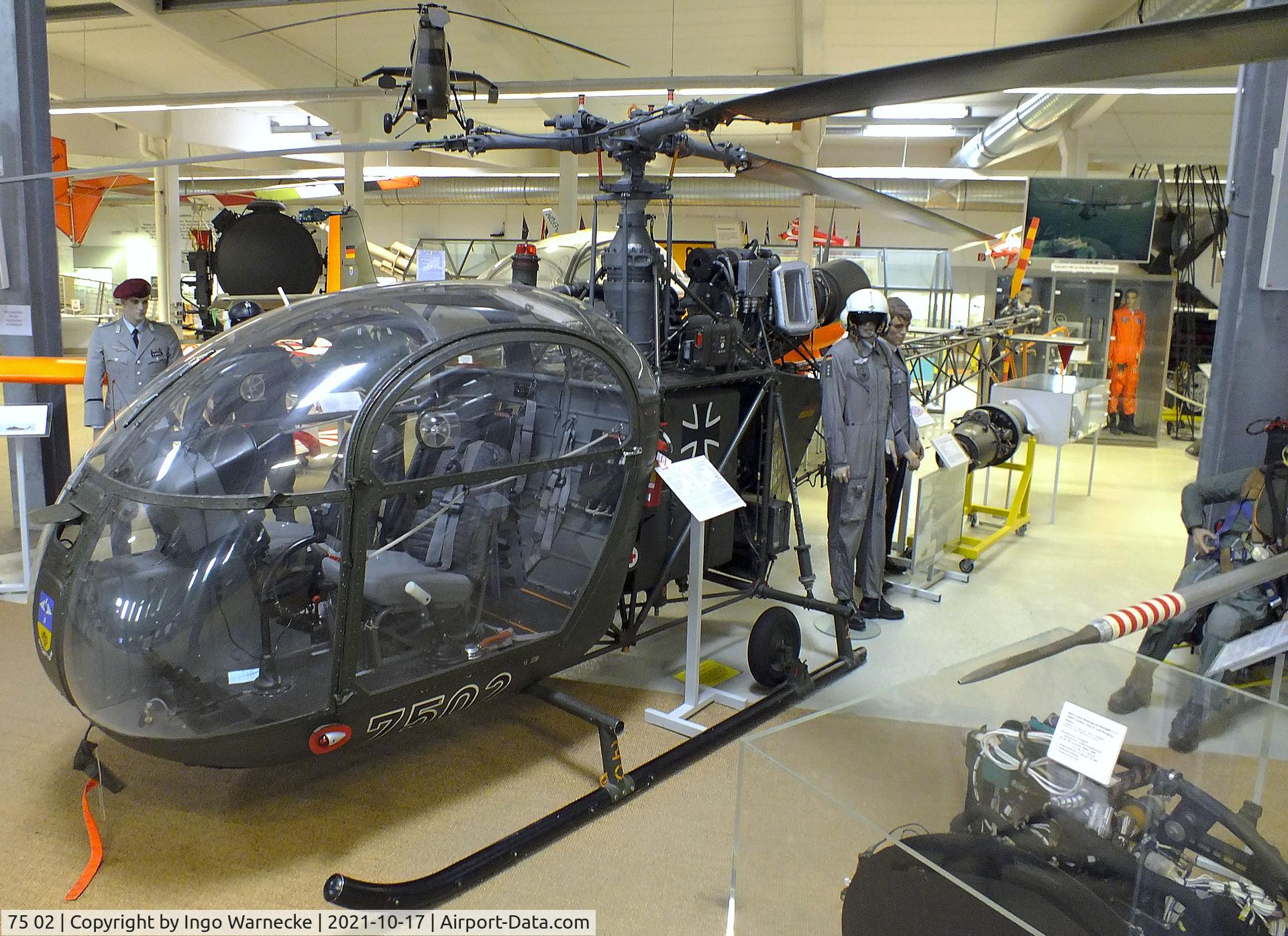 75 02, Sud SE-3130 Alouette II C/N 1180, Sud Aviation SE.3130 Alouette II at the Luftfahrtmuseum Laatzen, Laatzen (Hannover)