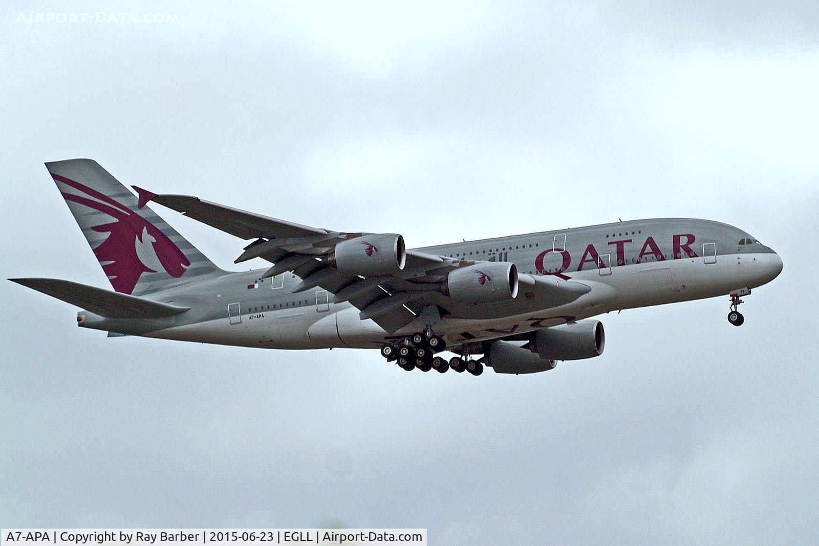 A7-APA, 2013 Airbus A380-861 C/N 137, A7-APA   Airbus A380-861 [137] (Qatar Airways) Home~G 23/06/2015