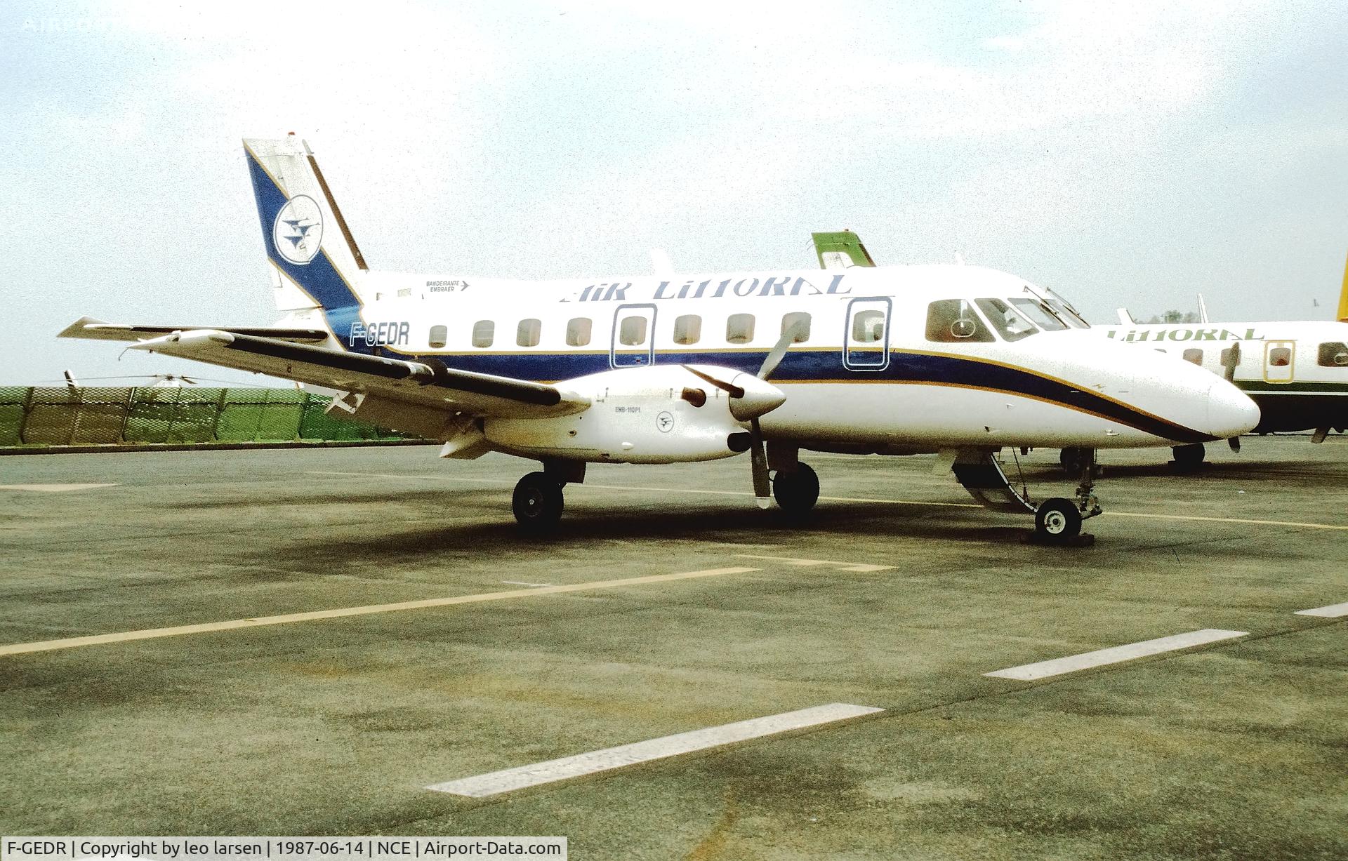 F-GEDR, 1983 Embraer EMB-110P1 Bandeirante C/N 110425, Nice 14.6.1987