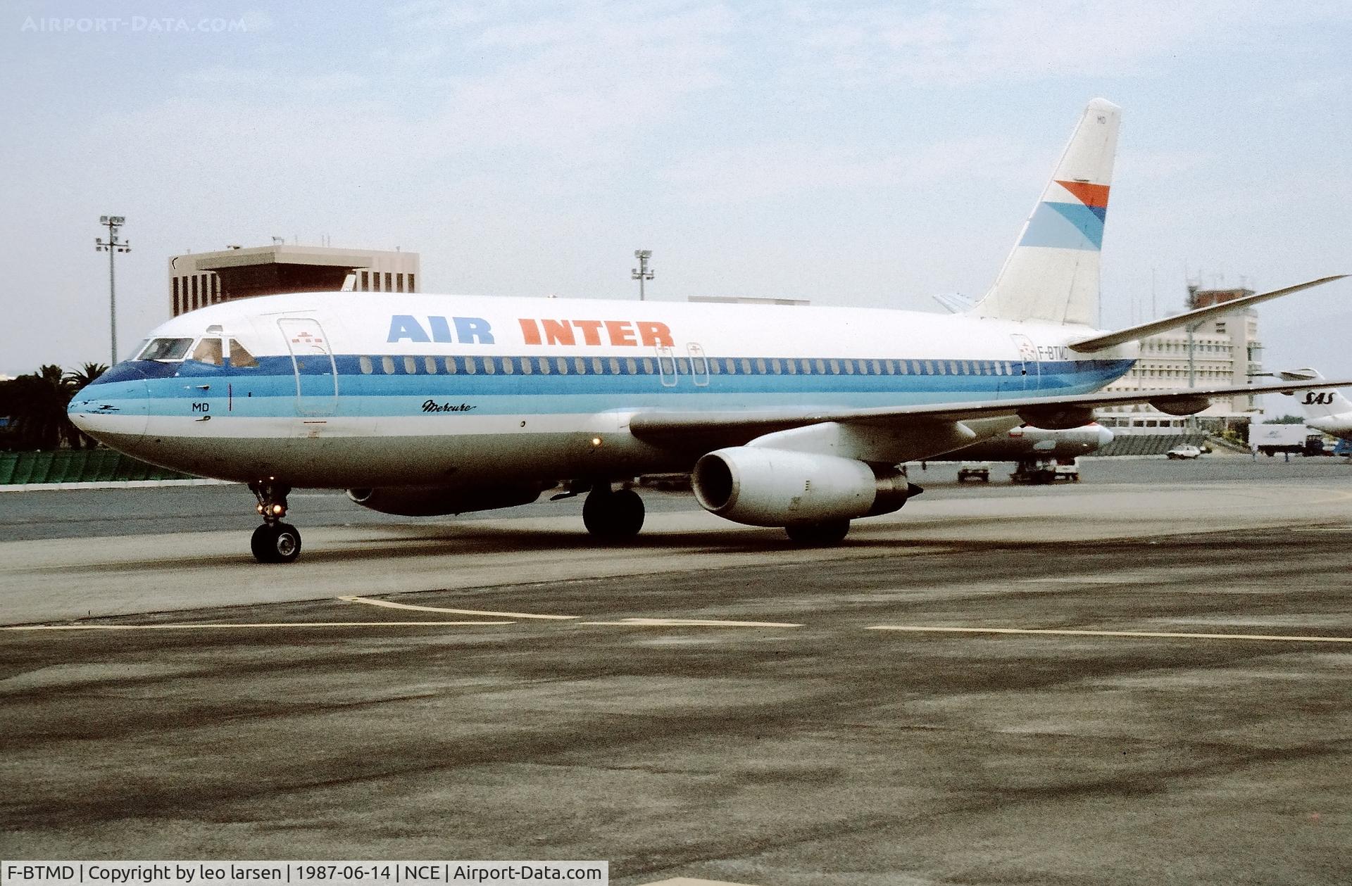 F-BTMD, 1972 Dassault Mercure 100 C/N 02, Nice 14.6.1987