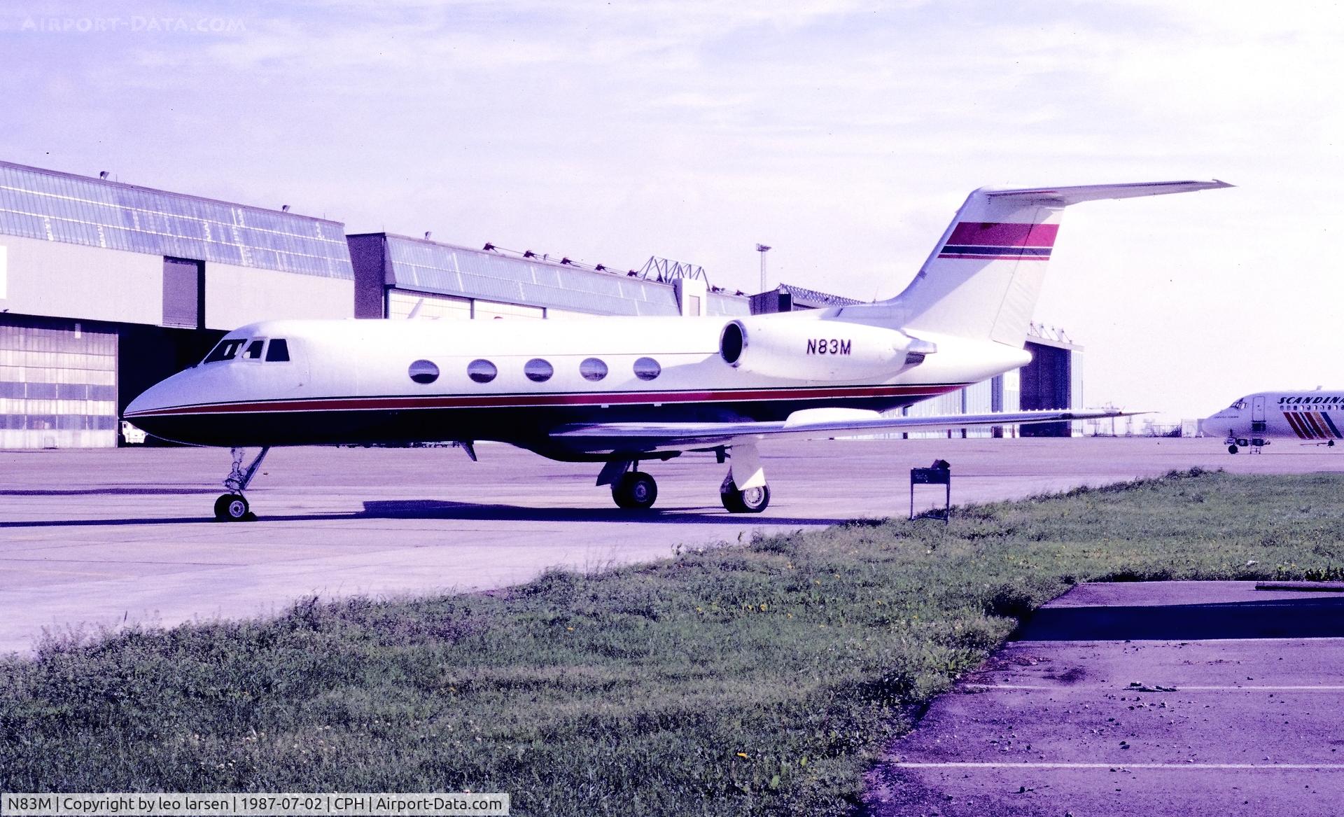N83M, 1973 Grumman G-1159 Gulfstream II C/N 135, Copenhagen 2.7.1987