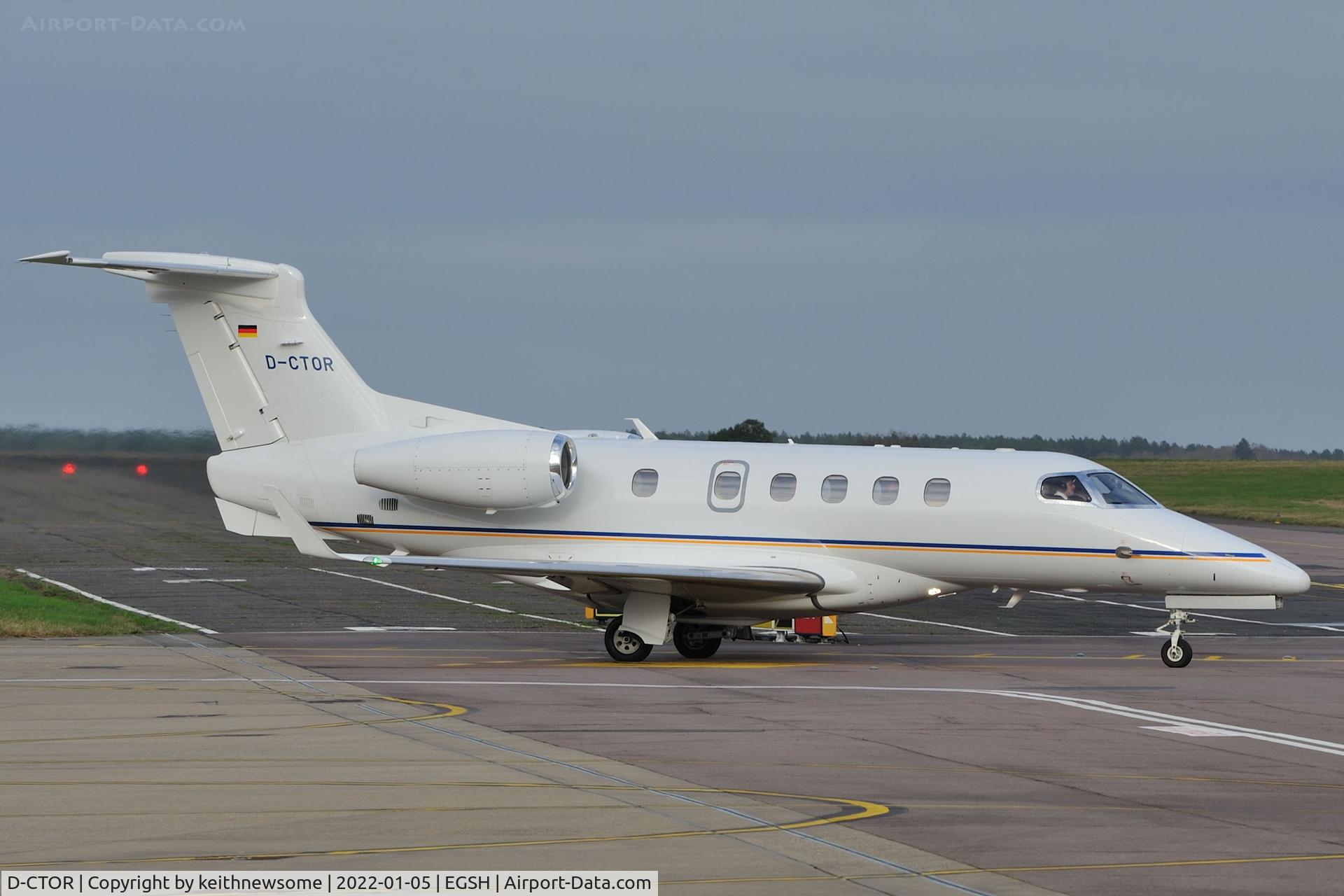 D-CTOR, Embraer EMB-505 Phenom 300 C/N 50500481, Leaving Norwich for Billund, Denmark.