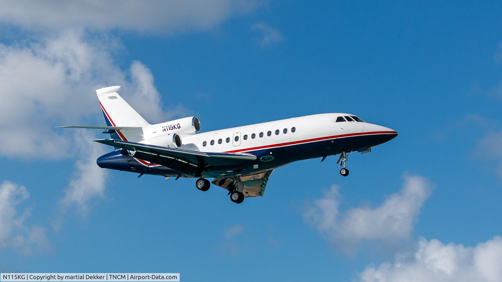 N115KG, 2002 Dassault Falcon 900EX C/N 108, Maho beach