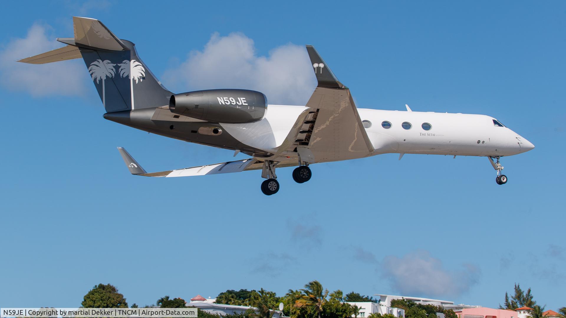 N59JE, 1998 Gulfstream Aerospace Gulfstream V C/N 559, Maho beach