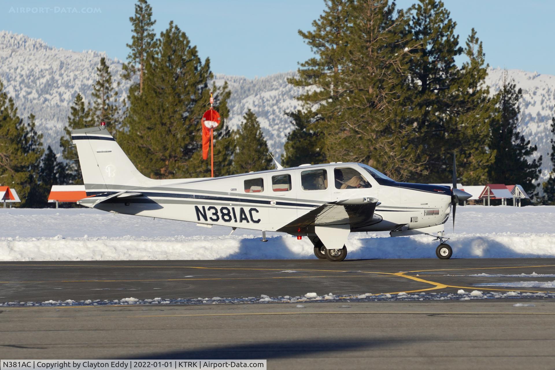 N381AC, 2007 Raytheon Aircraft Company G36 C/N E-3759, Truckee airport in California 2022.