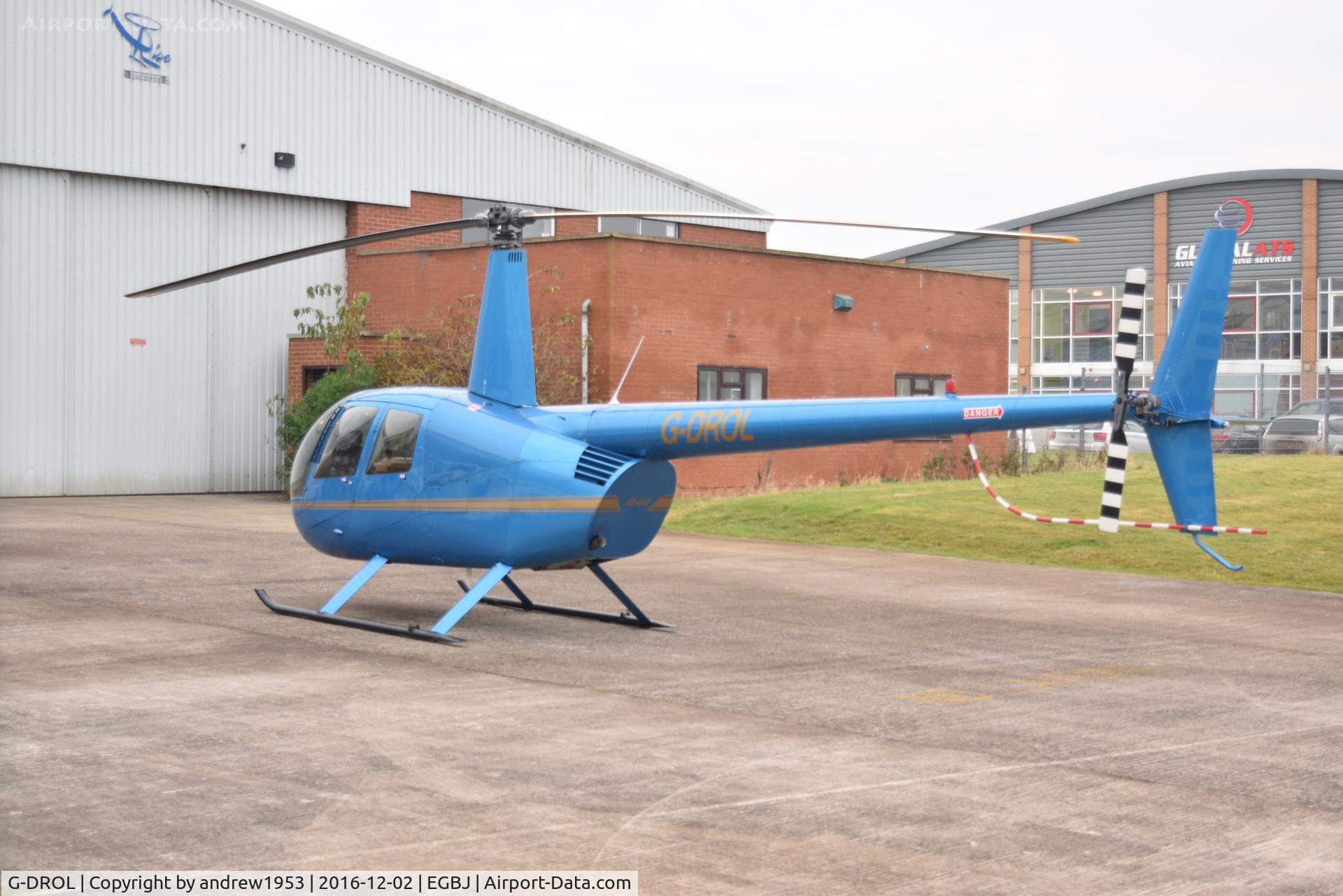 G-DROL, 2007 Robinson R44 Raven II C/N 11815, G-DROL at Gloucestershire Airport.