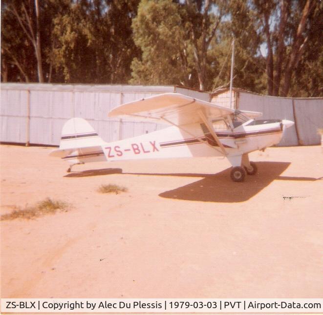ZS-BLX, 1946 Taylorcraft BC-12D Twosome C/N 7747, Owned by Bobbie Du Plessis 1976 - 1979. Private airfield at Ogies Mpumalanga South Africa.