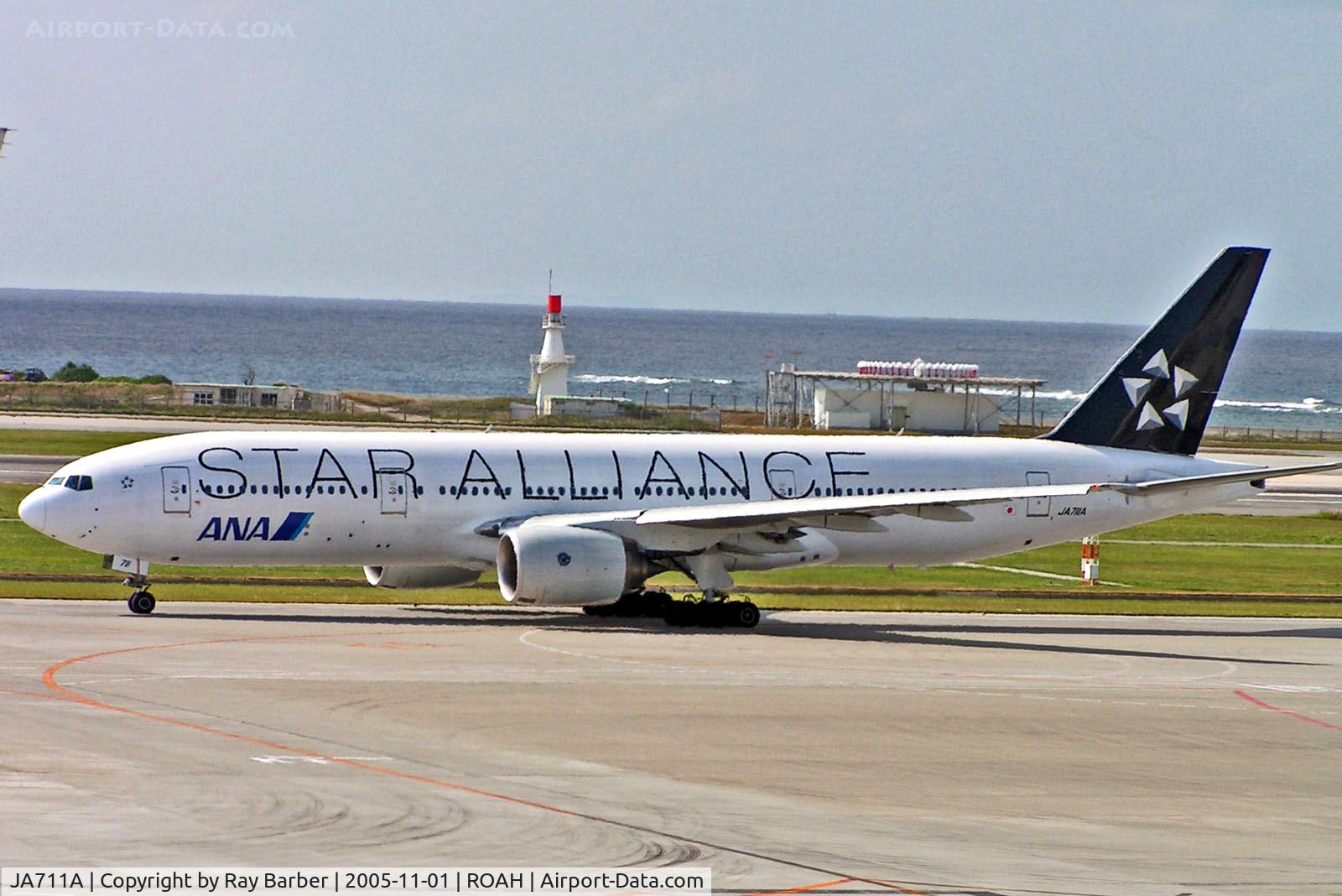 JA711A, Boeing 777-281 C/N 33406, JA711A   Boeing 777-281 [33406] (ANA-All Nippon Airways) Okinawa-Naha~JA 01/11/2005