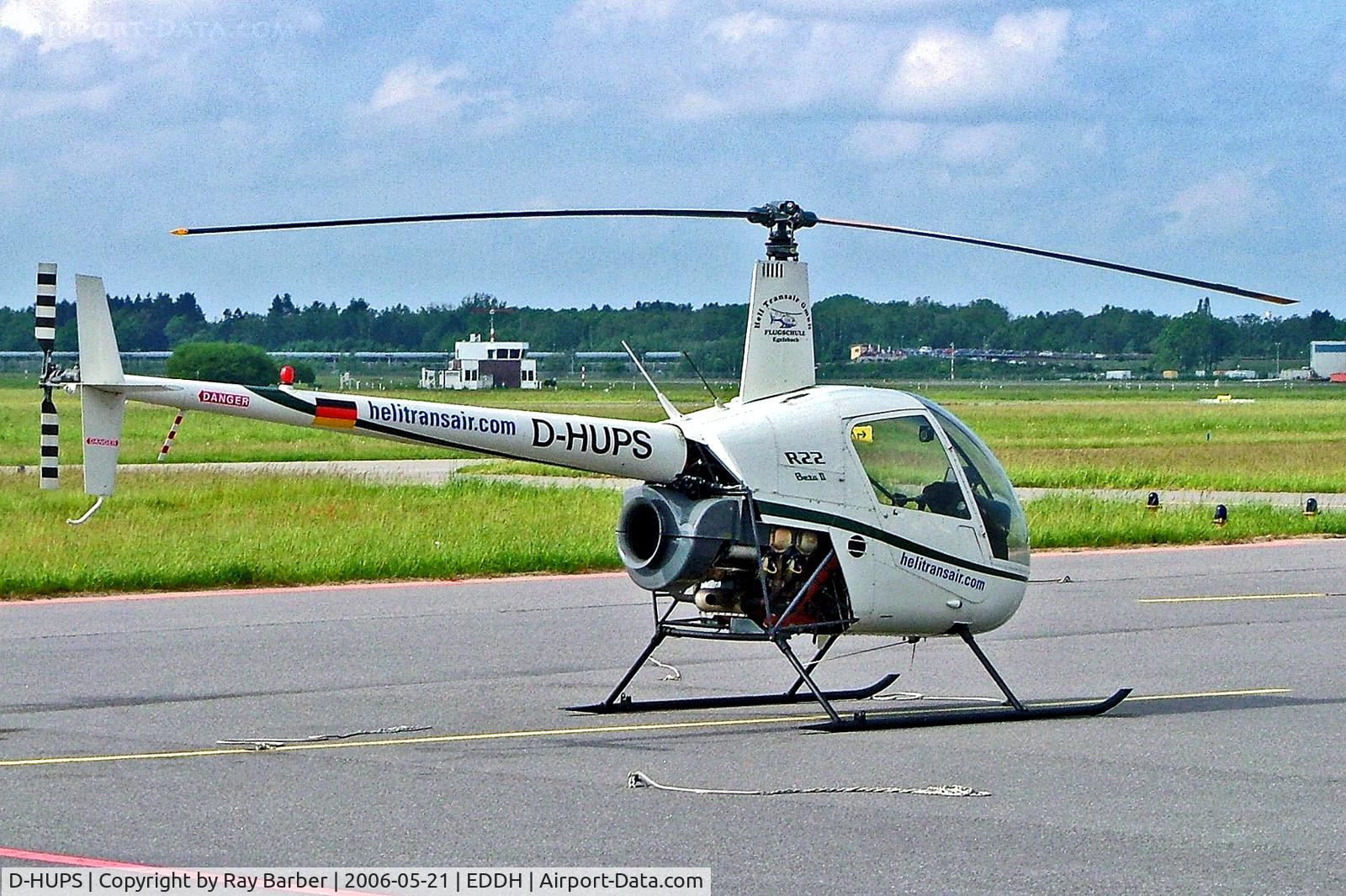 D-HUPS, 2001 Robinson R22 Beta II C/N 3195, D-HUPS   Robinson R-22 Beta II [3195] (helitransair.com) Hamburg-Fuhlsbuettel~D 21/05/2006