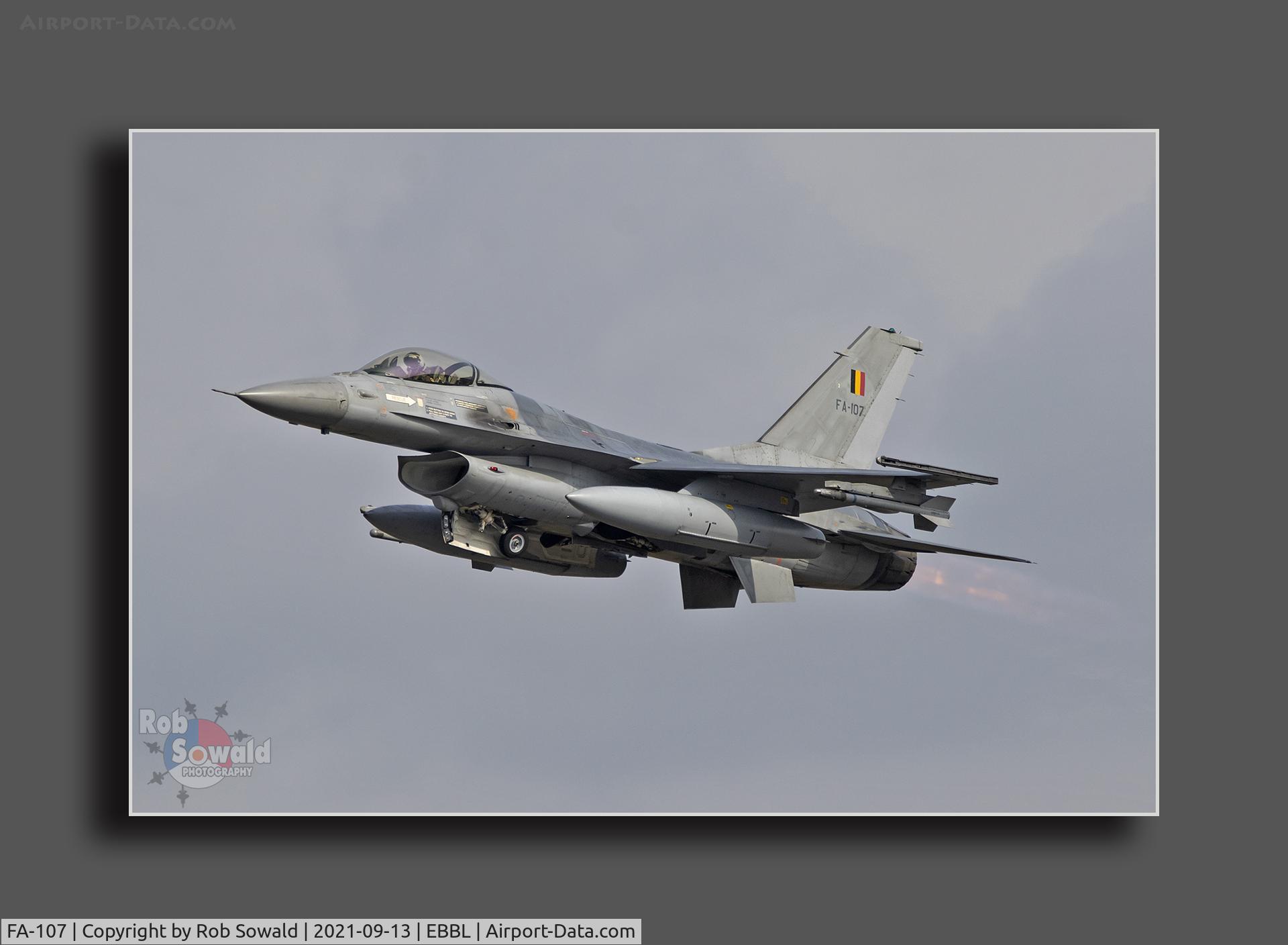 FA-107, 1980 SABCA F-16AM Fighting Falcon C/N 6H-107, Taking off from Kleine Brogel airbase.