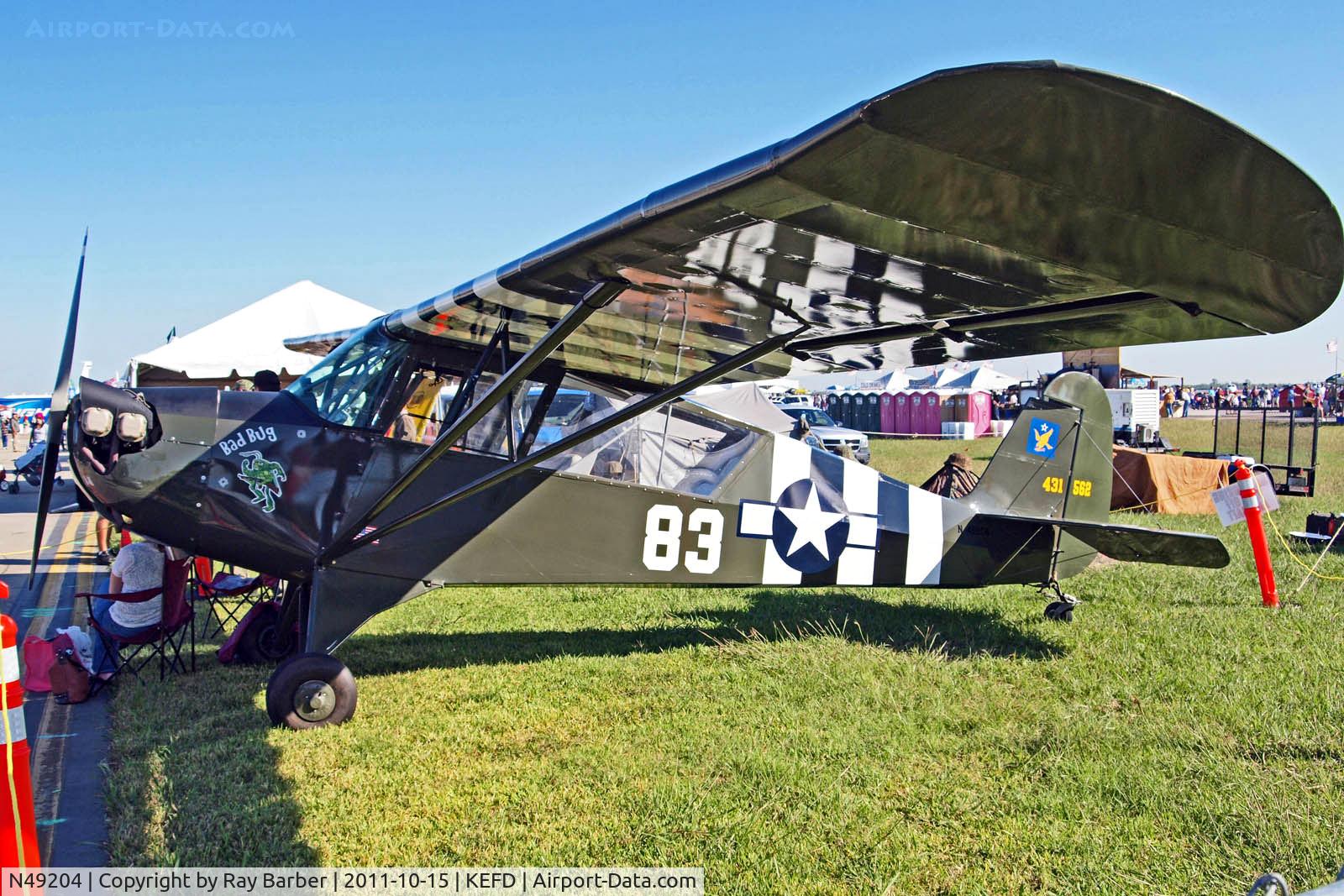 N49204, 1942 Aeronca 0-58B Grasshopper C/N 058B-4922, N49204   (43-1562/431562) Aeronca 0-58B Grasshopper [058B-4922] Houston-Ellington Field~N 15/10/2011