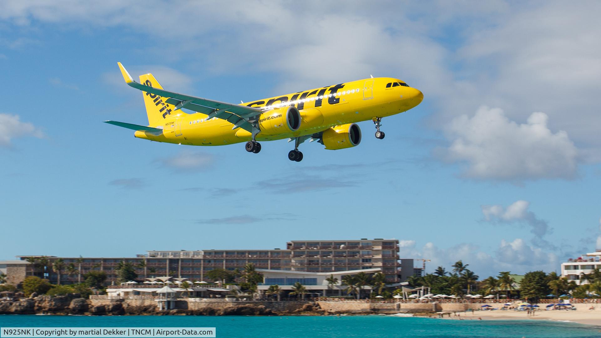 N925NK, 2020 Airbus A320-271N C/N 9407, Maho beach