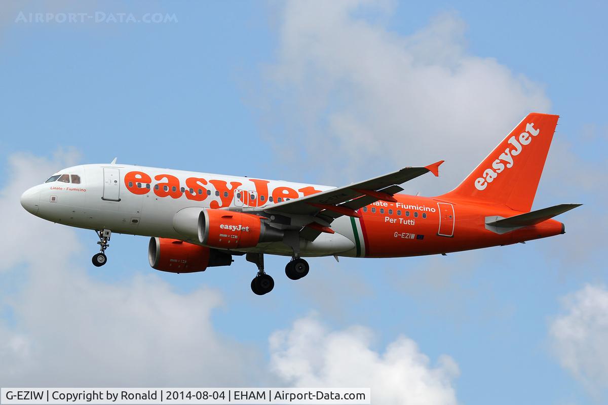 G-EZIW, 2005 Airbus A319-111 C/N 2578, at spl