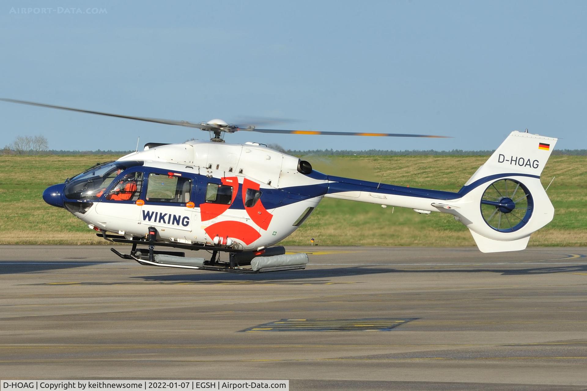 D-HOAG, 2017 Airbus Helicopters H-145 (BK-117D-2) C/N 20178, Arriving at Norwich.