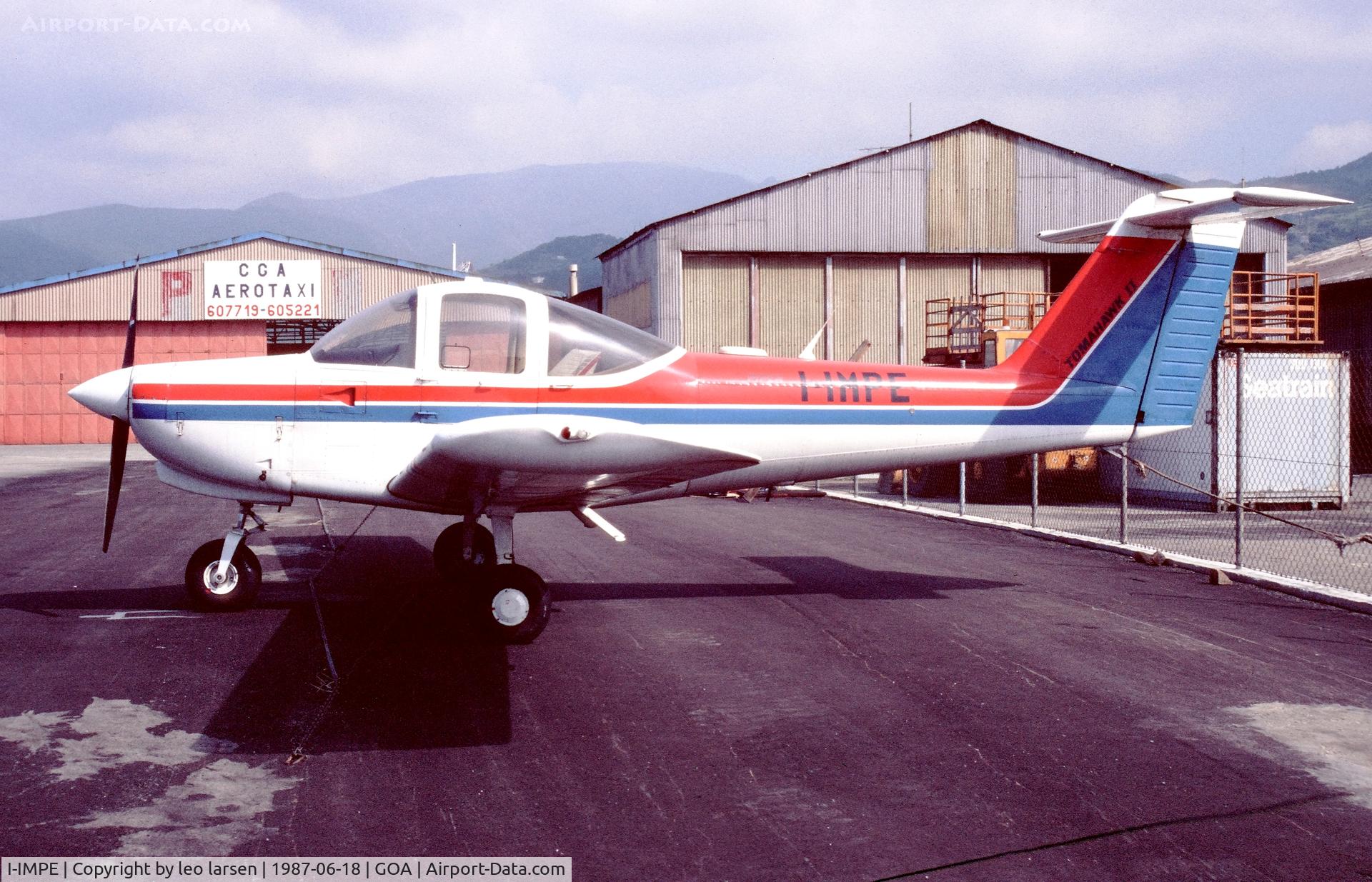 I-IMPE, 1982 Piper PA-38-112 Tomahawk Tomahawk C/N 39-82A0055, Genoa 18.6.1987. ex N2395V