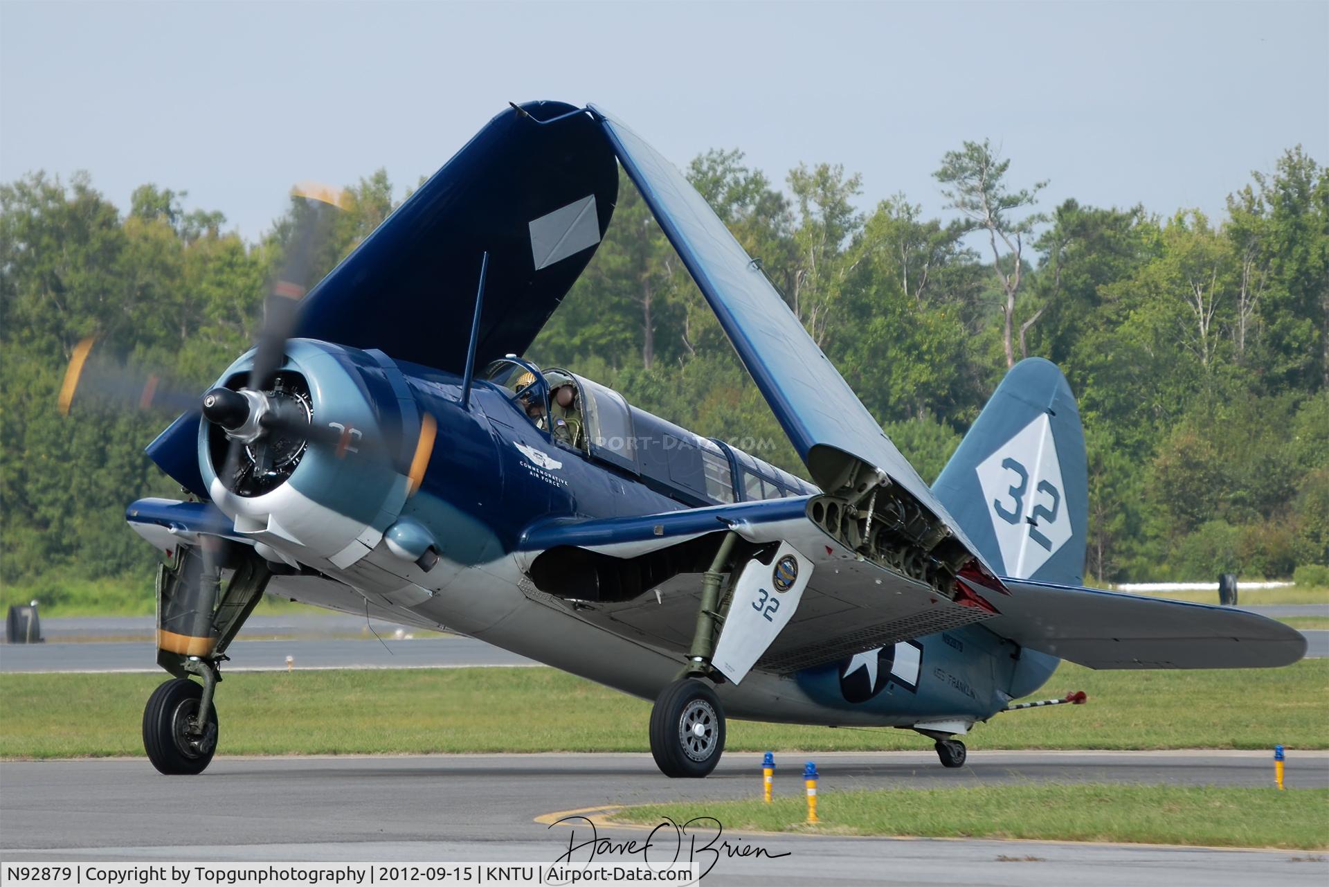 N92879, 1944 Curtiss SB2C-5 Helldiver C/N 83725, All tucked up and heading back to parking