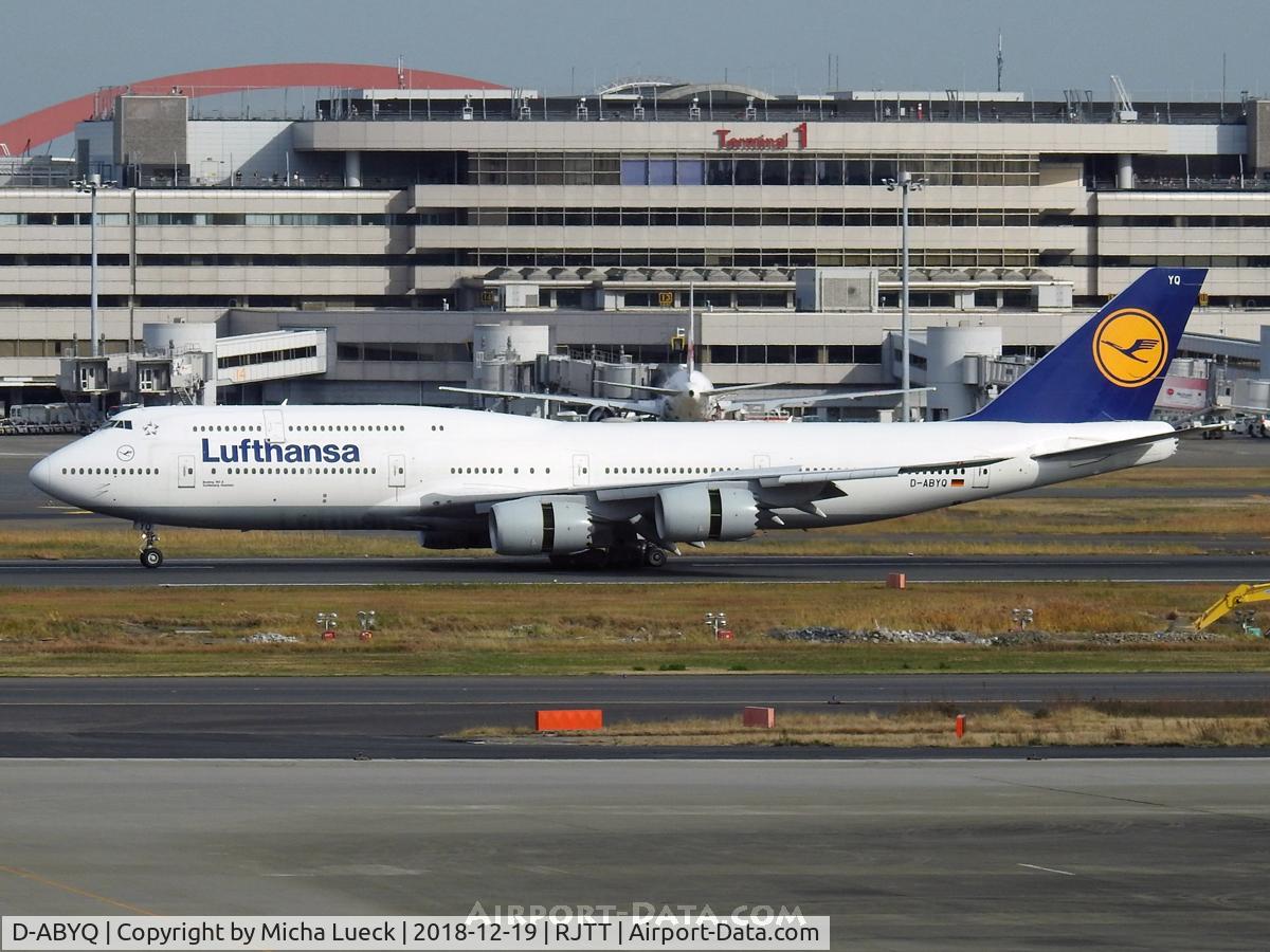 D-ABYQ, 2014 Boeing 747-830 C/N 37840, At Haneda
