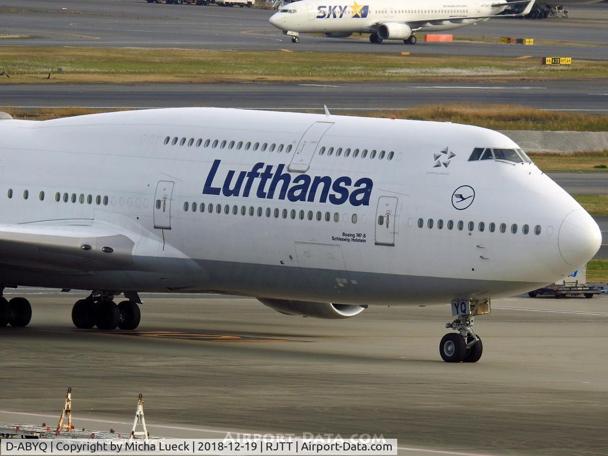 D-ABYQ, 2014 Boeing 747-830 C/N 37840, At Haneda