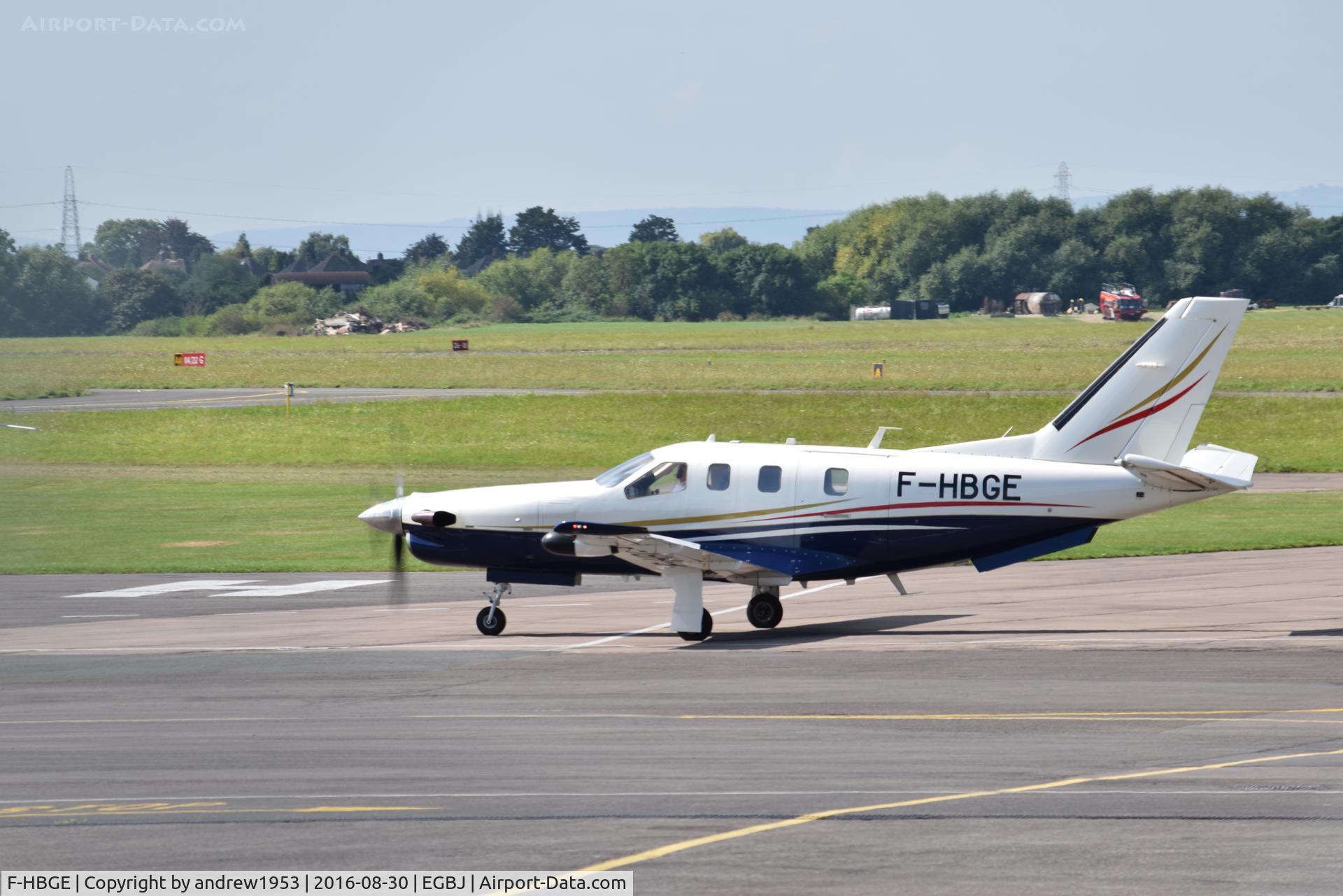 F-HBGE, 2008 Socata TBM-850 C/N 460, F-HBGE at Gloucestershire Airport.