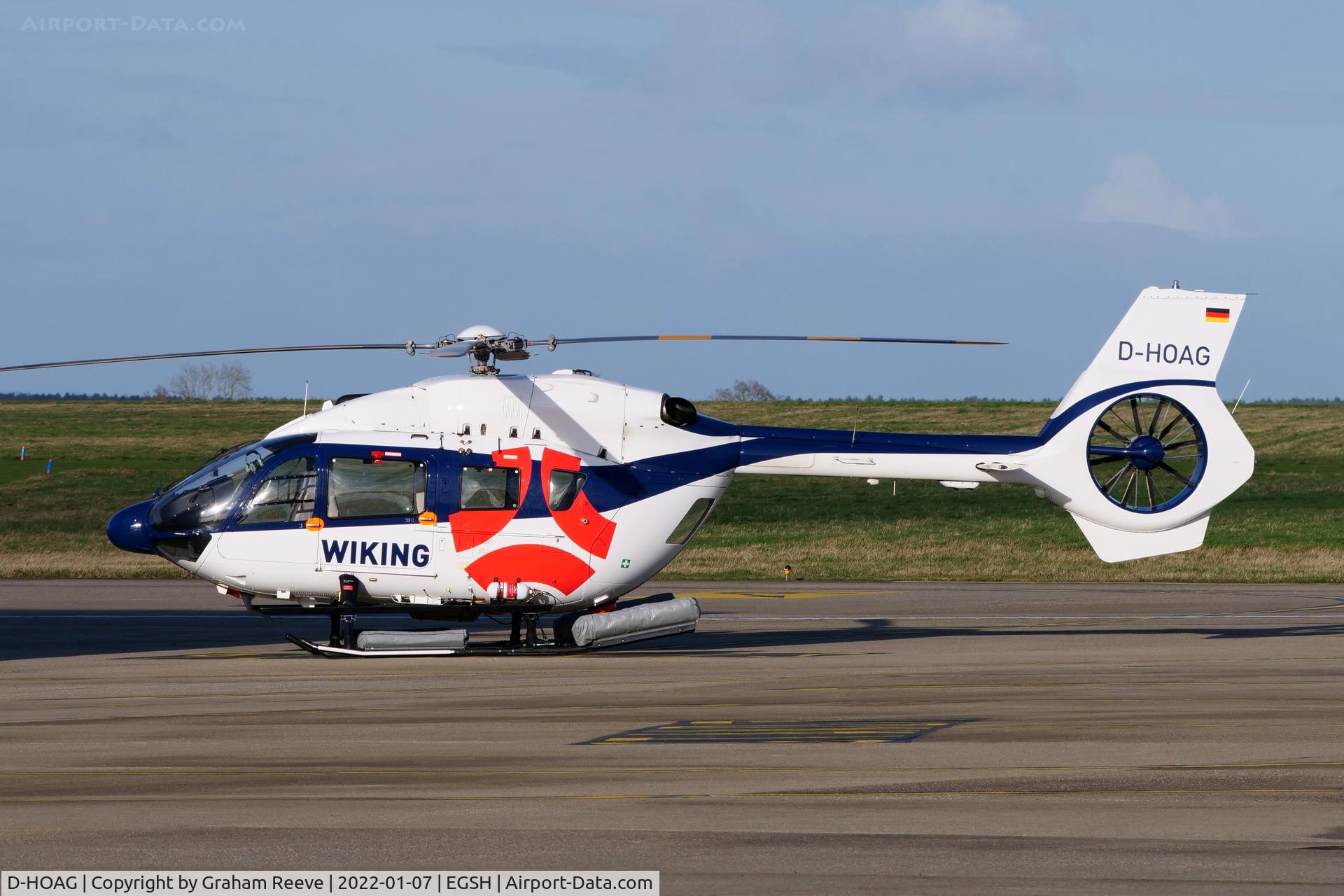 D-HOAG, 2017 Airbus Helicopters H-145 (BK-117D-2) C/N 20178, Parked at Norwich.