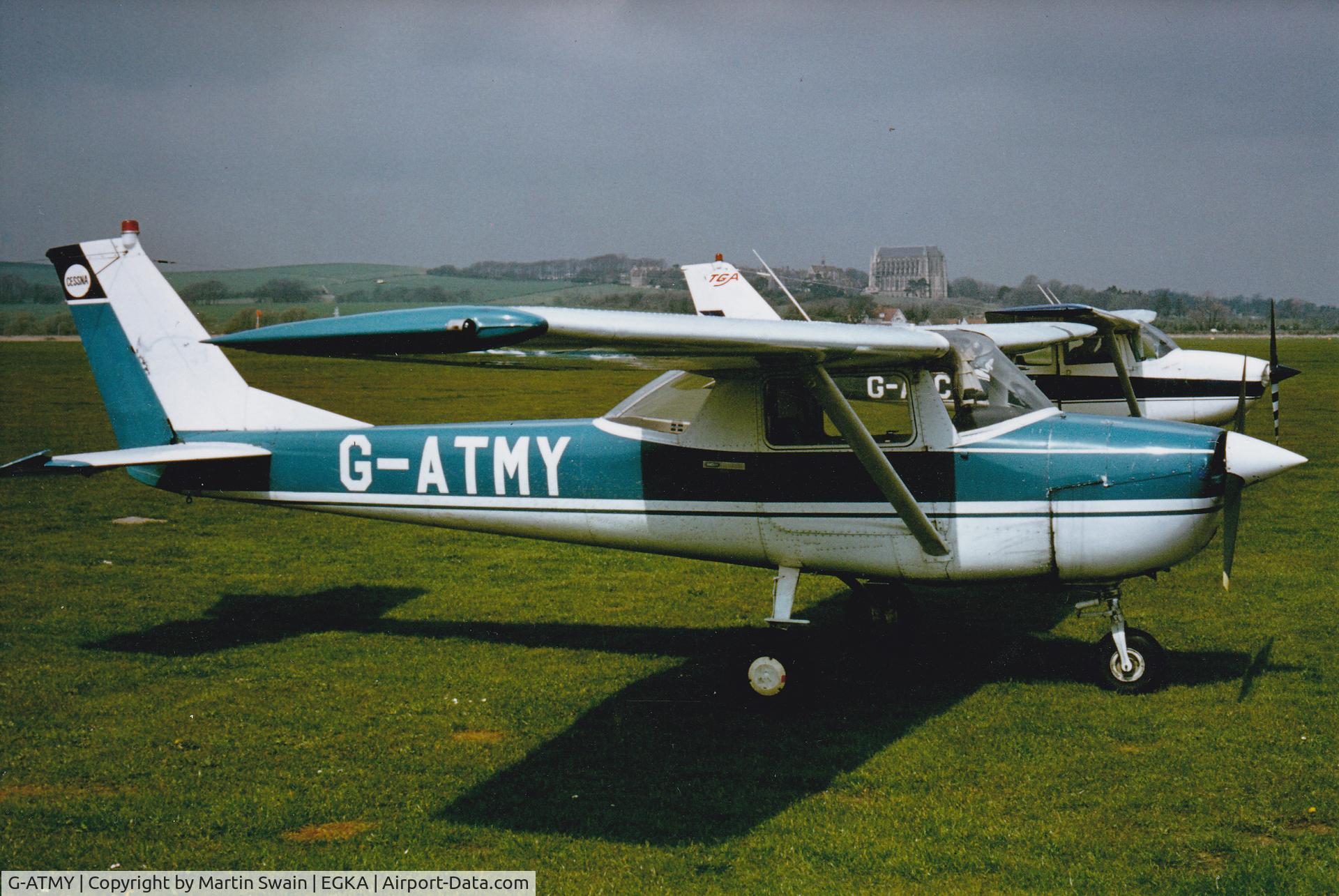 G-ATMY, 1965 Cessna 150F C/N 150-62642, Cessna 150F at Shoreham belonging to Toon Ghose Aviation, Later Southern Aero Club circa 1980.