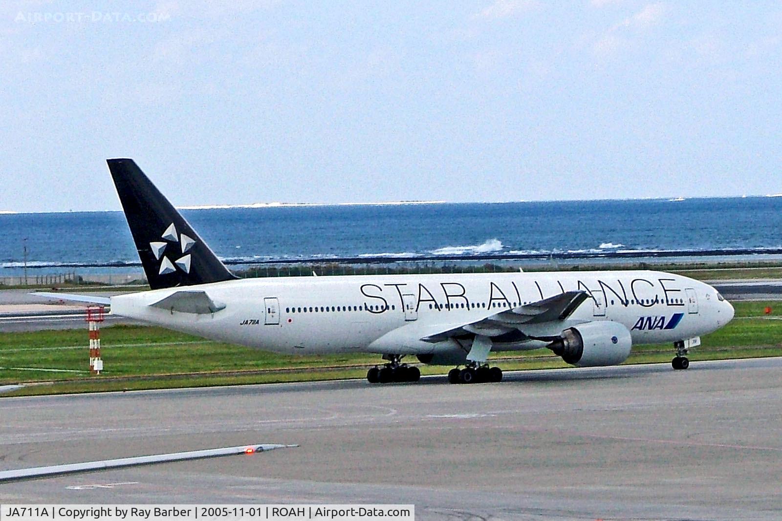 JA711A, Boeing 777-281 C/N 33406, JA711A   Boeing 777-281 [33406] (ANA-All Nippon Airways) Okinawa-Naha~JA 01/11/2005
