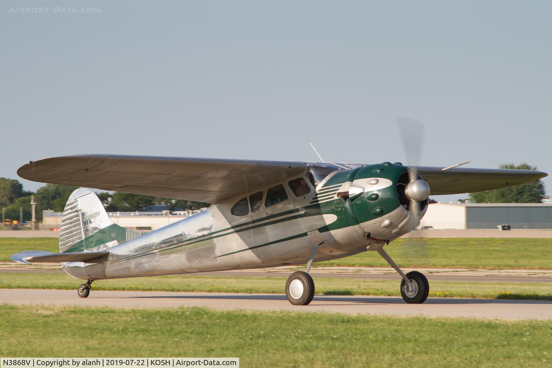 N3868V, 1949 Cessna 195 C/N 7329, At AirVenture 2019