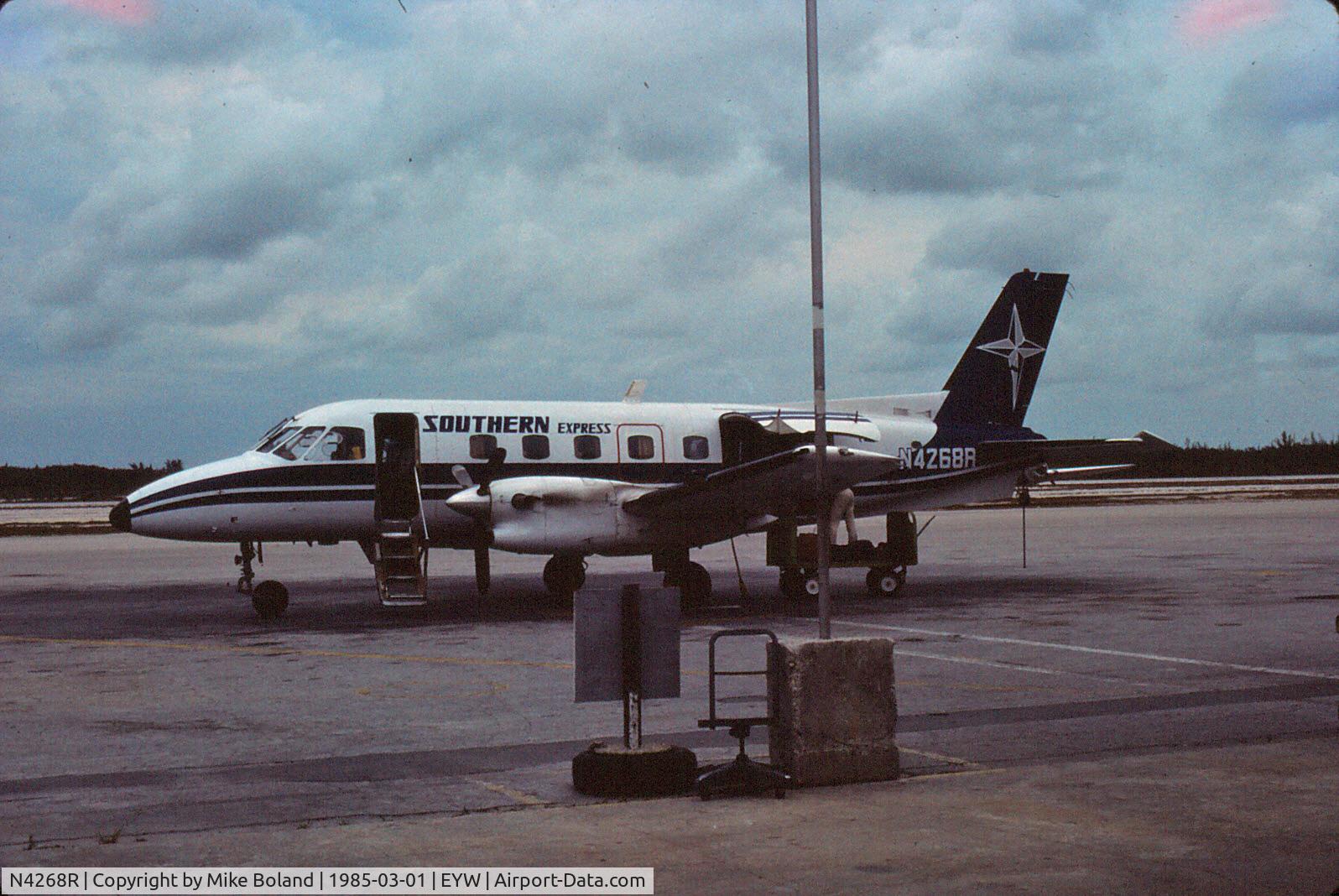 N4268R, 1980 Embraer EMB-110P1 Bandeirante C/N 110331, Embraer EMB-110 cn 110331. Built Feb81 and delivered to Starflight Airlines in the USA in Apr81 as N4268R. This photo is during a lease in 1985 at Key West Airport. After time overseas, it returned to the US as N331GA in 1995 before becoming C-FSKR.