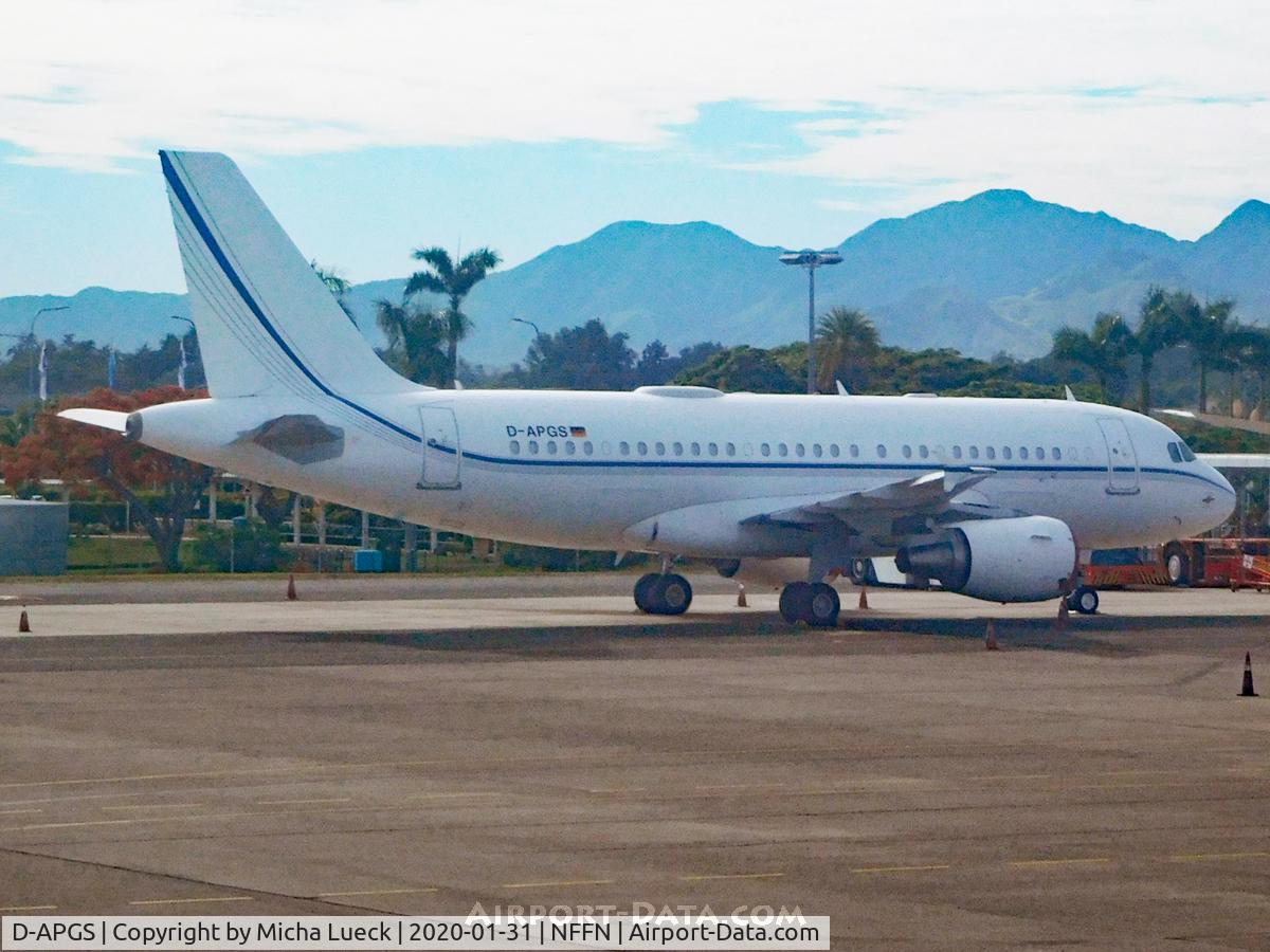 D-APGS, 2007 Airbus ACJ319 (A319-115/CJ) C/N 3046, At Nadi