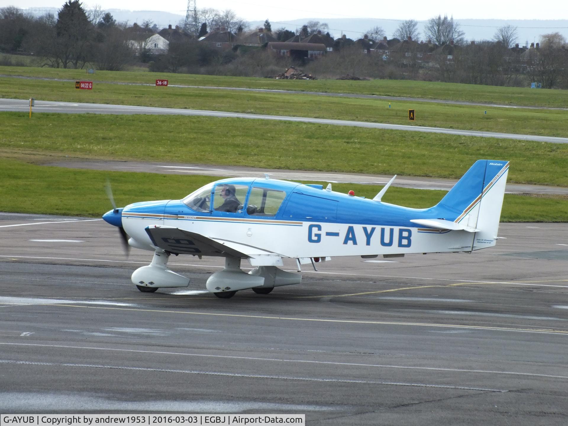 G-AYUB, 1971 Robin DR-253B Regent C/N 185, G-AYUB at Gloucestershire Airport.