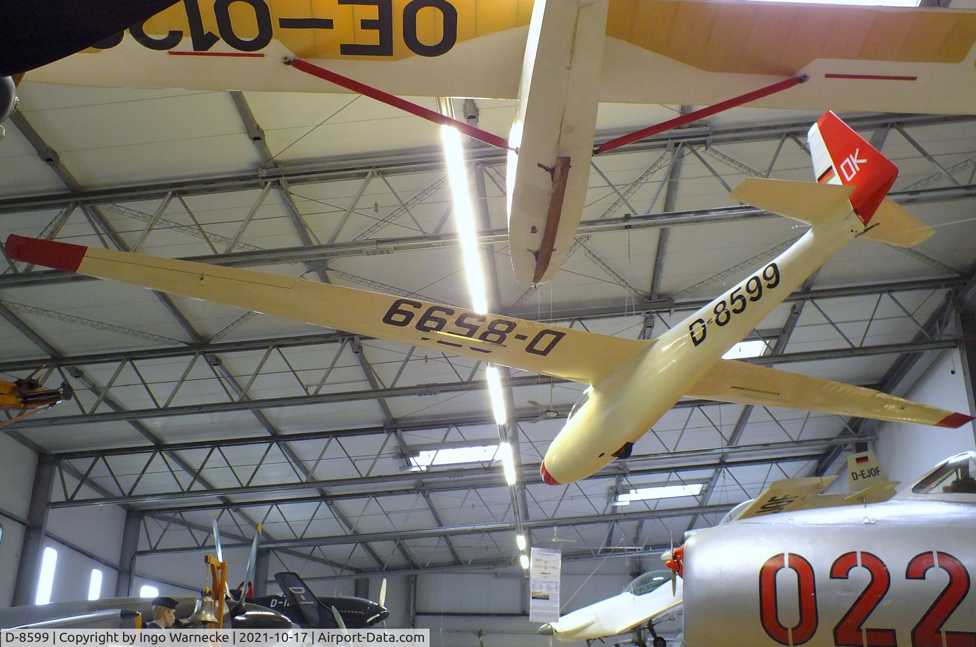 D-8599, 1960 Schleicher Ka-6 CR-Pe C/N unknown_D-8599, Schleicher Ka 6 CR-Pe Rhönsegler at the Luftfahrtmuseum Laatzen, Laatzen (Hannover)