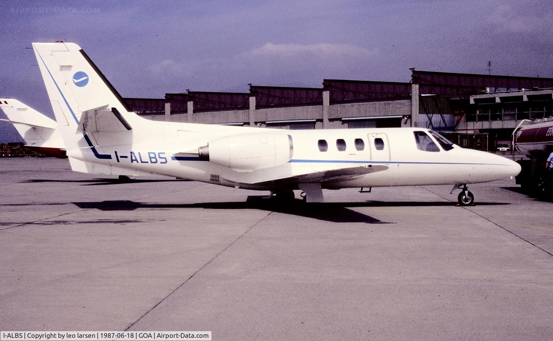 I-ALBS, 1972 Cessna 500 Citation 1 C/N 500-0023, Genoa 18.6.1987