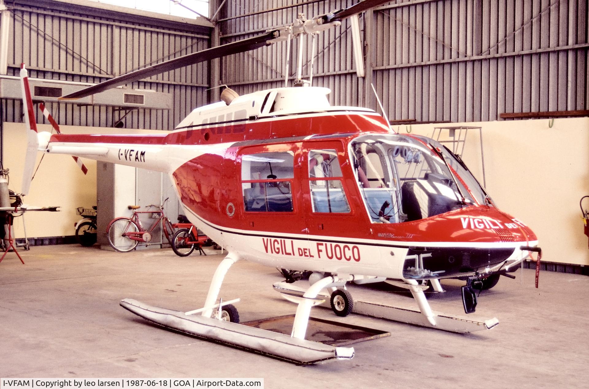 I-VFAM, 1982 Agusta-Bell 206B Jetranger III C/N 8667, Genoa 18.6.1987