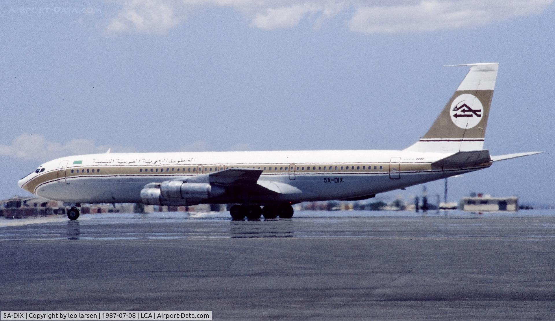5A-DIX, 1965 Boeing 707-348C C/N 18880, Larnaca on  hot  a day 8.7.1987