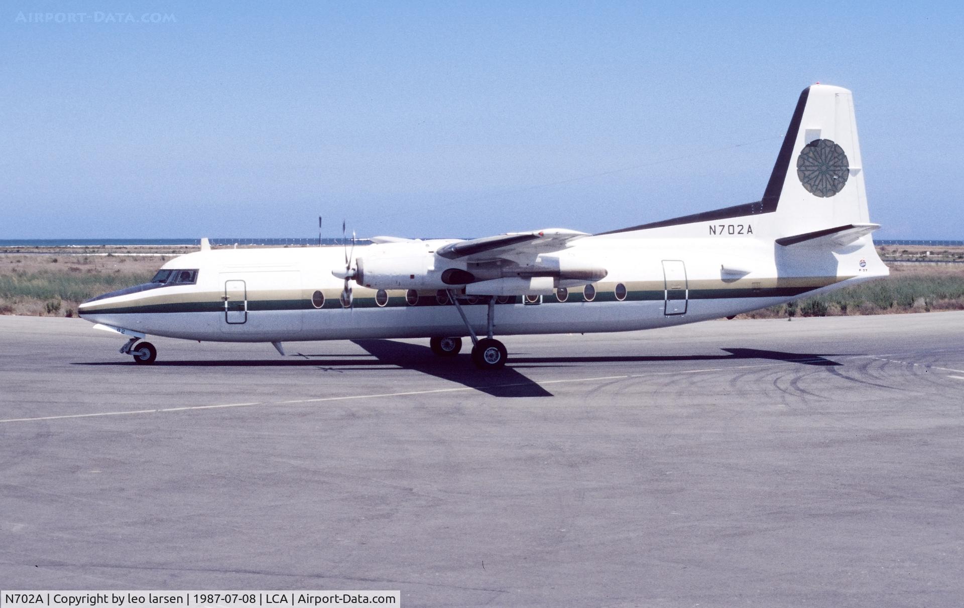 N702A, 1976 Fokker F.27-500RCF Friendship C/N 10525, Larnaca 8.7.1987