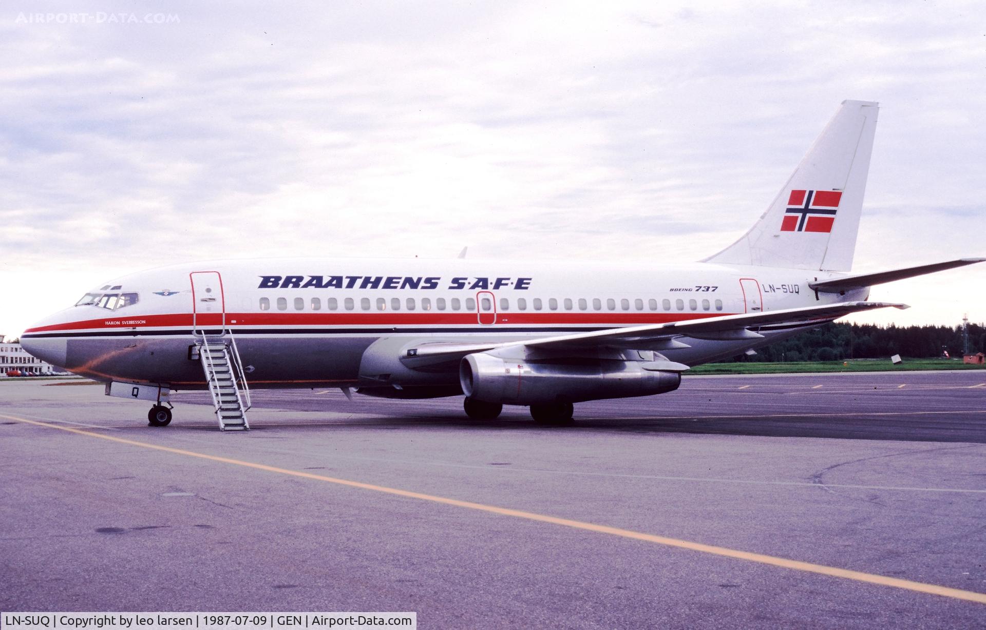 LN-SUQ, 1986 Boeing 737-205A C/N 23467, Gardermoen 9.7.1987