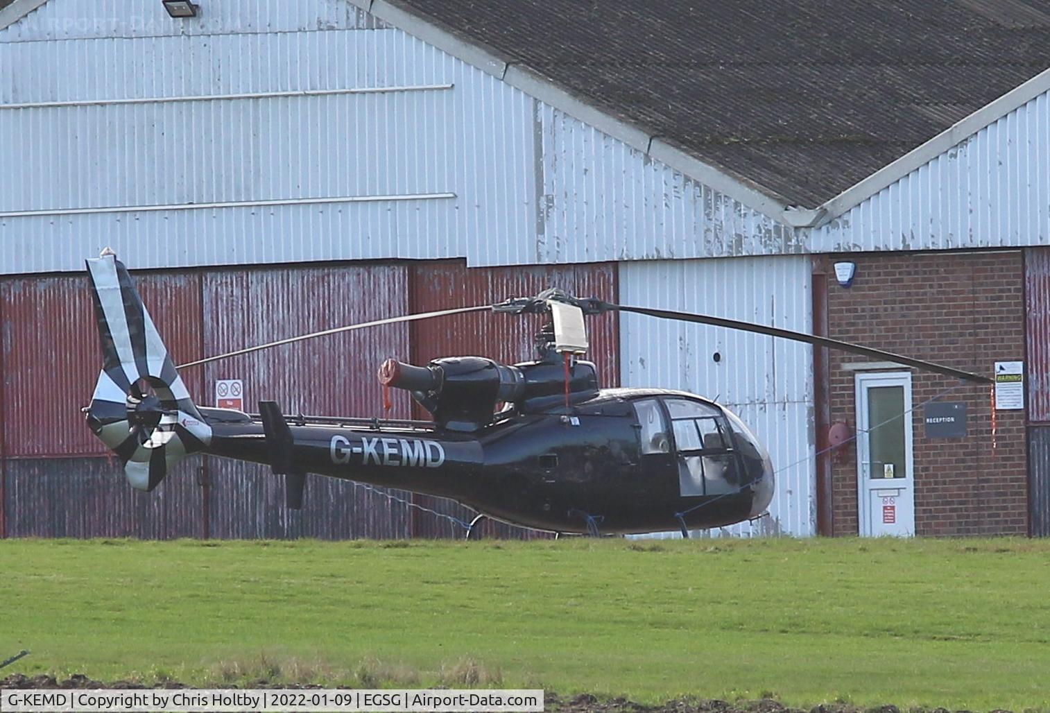 G-KEMD, 1980 Westland SA-341B Gazelle AH1 C/N 1802, Parked at its home base at Stapleford Tawney, Essex